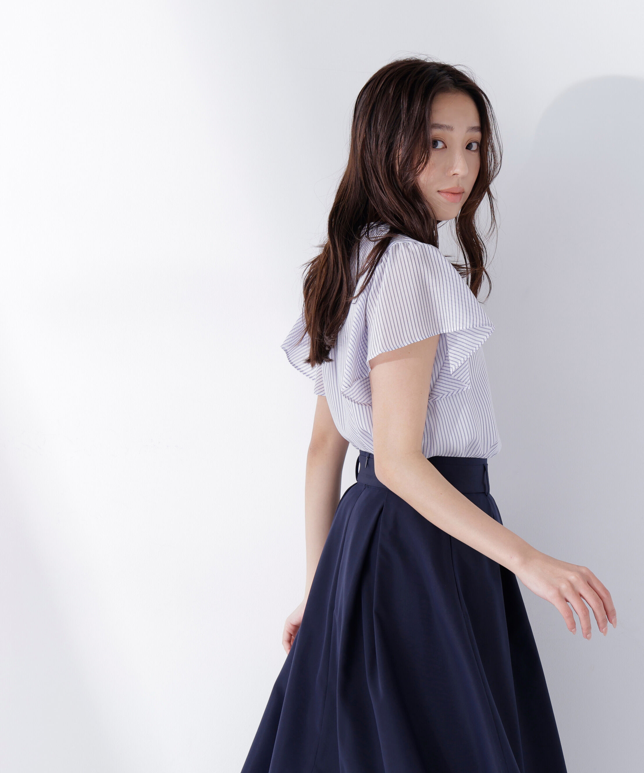  「シアーストライプブラウス」|シャツ・ブラウス|