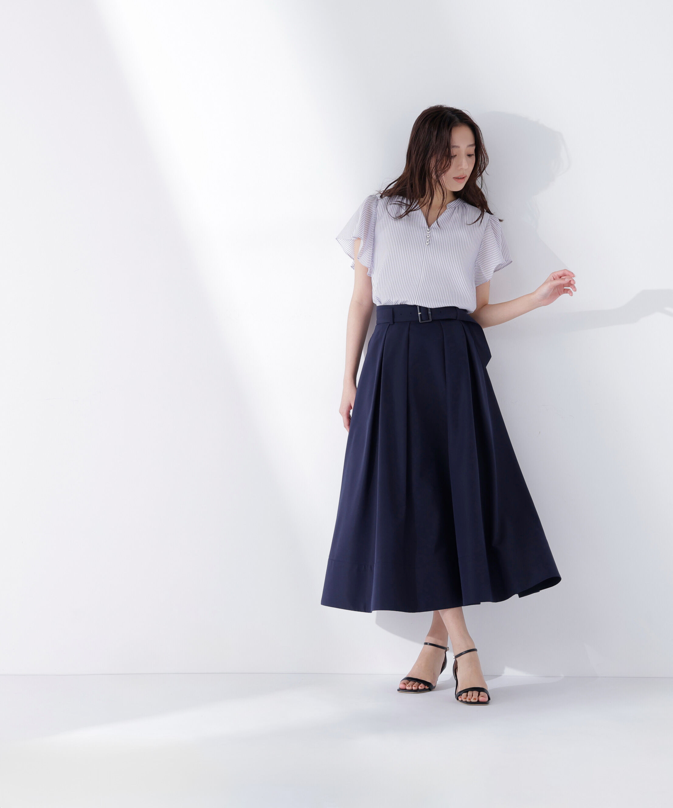  「シアーストライプブラウス」|シャツ・ブラウス|