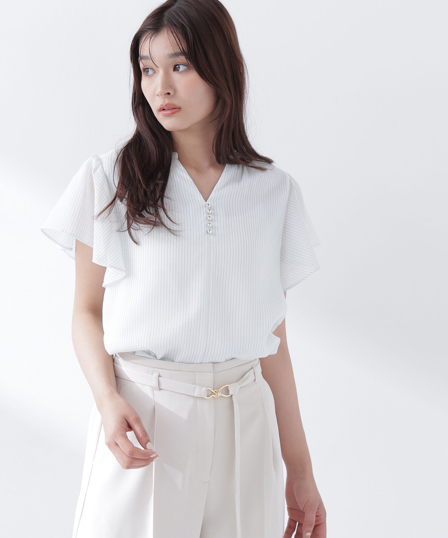  「シアーストライプブラウス」|シャツ・ブラウス|グリーンスト 2