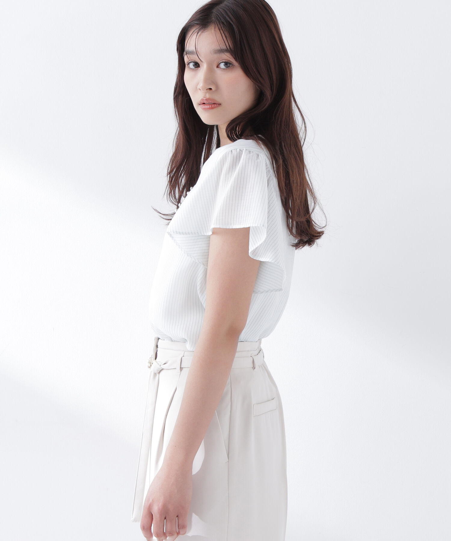  「シアーストライプブラウス」|シャツ・ブラウス|