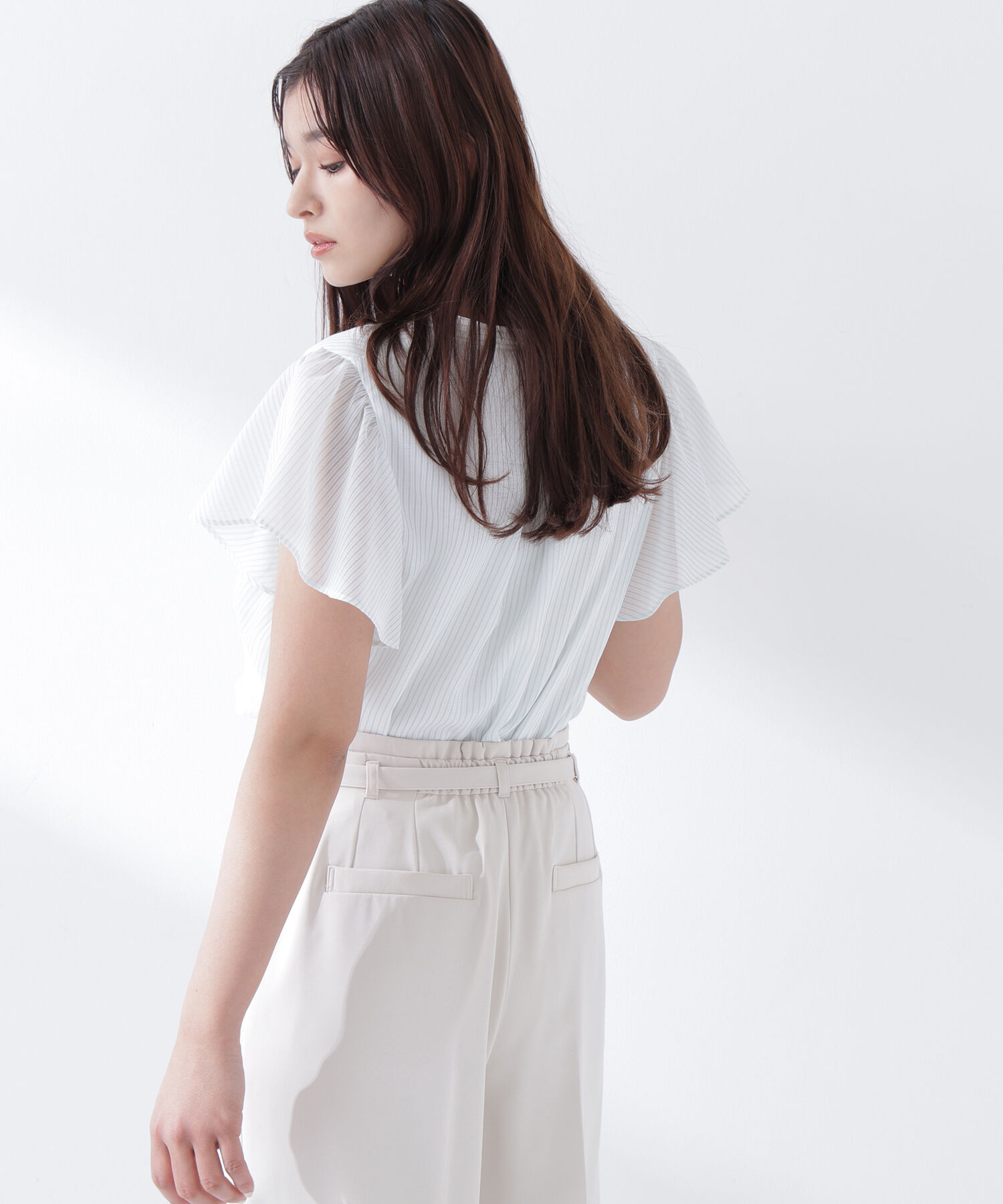  「シアーストライプブラウス」|シャツ・ブラウス|