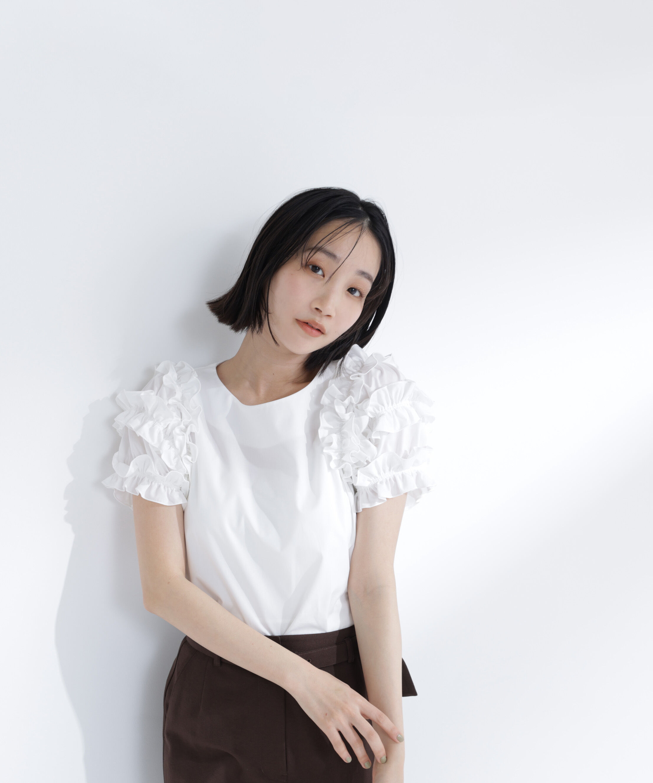  「ティアードフリルスリーブブラウス」|シャツ・ブラウス|オフホワイト1