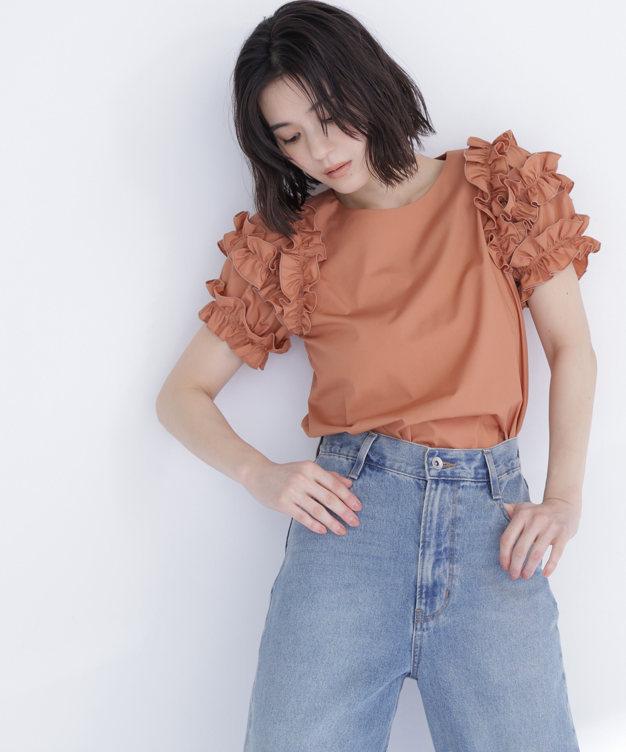  「ティアードフリルスリーブブラウス」|シャツ・ブラウス|