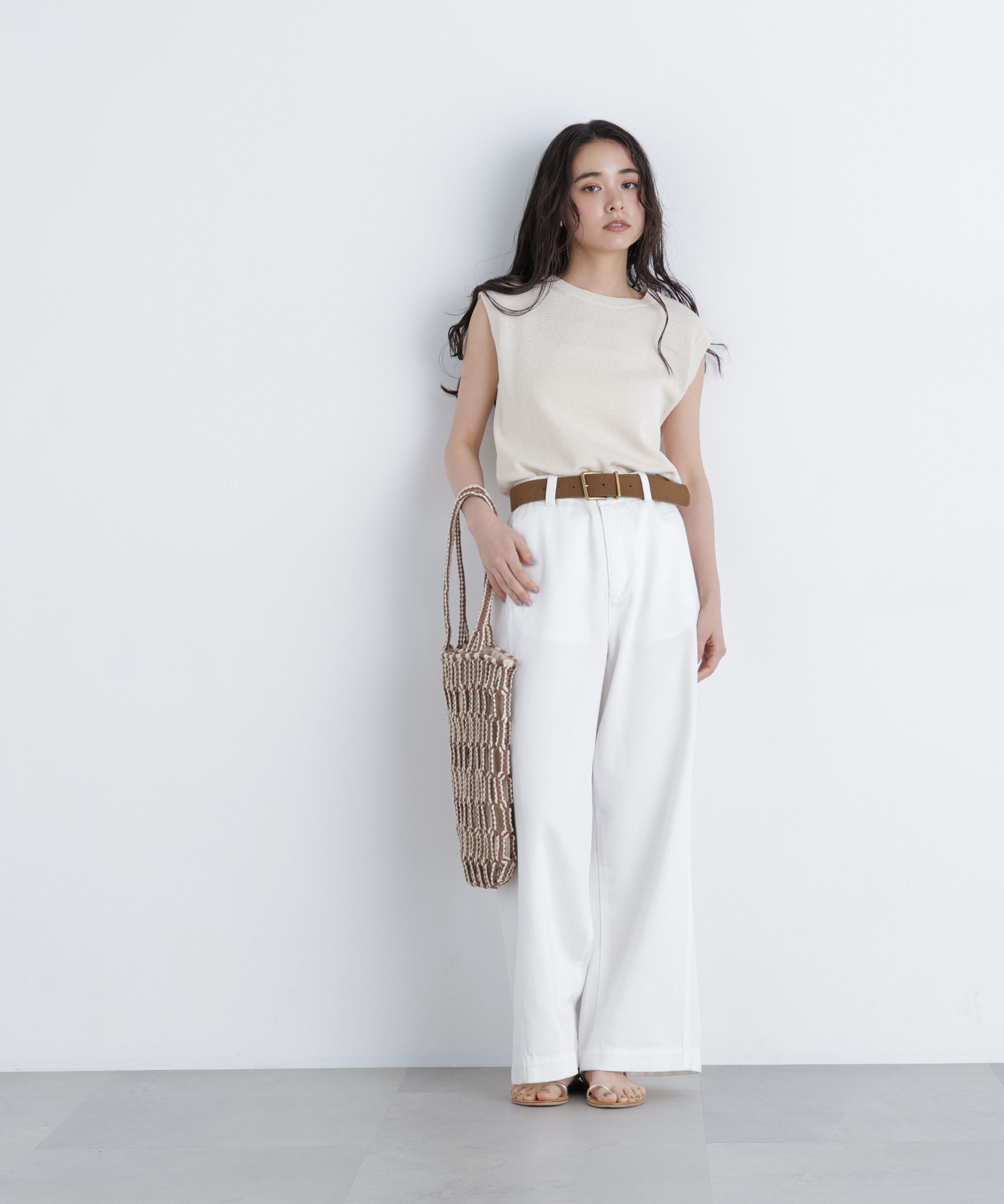  「コットンブレンドワイドパンツ」|その他|