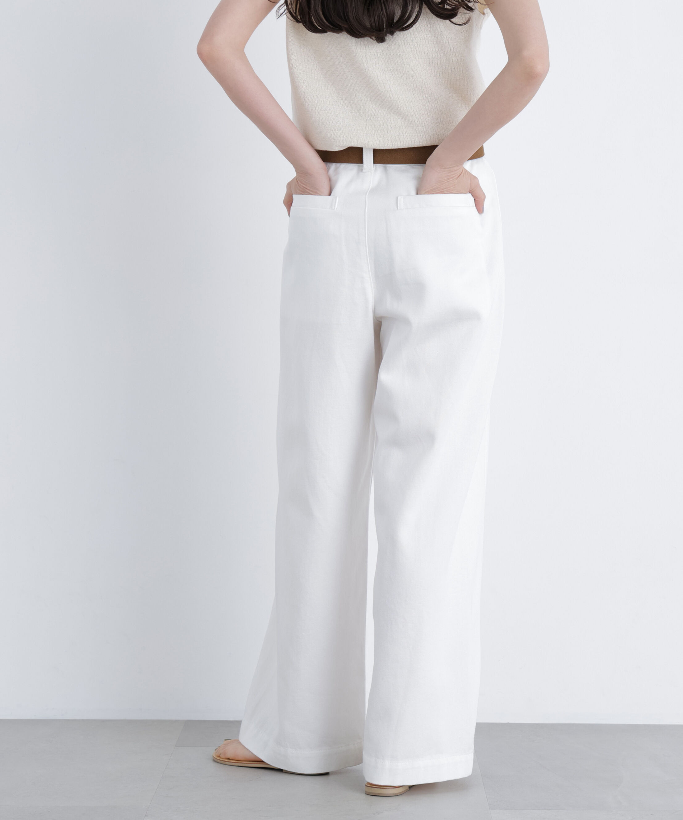  「コットンブレンドワイドパンツ」|その他|