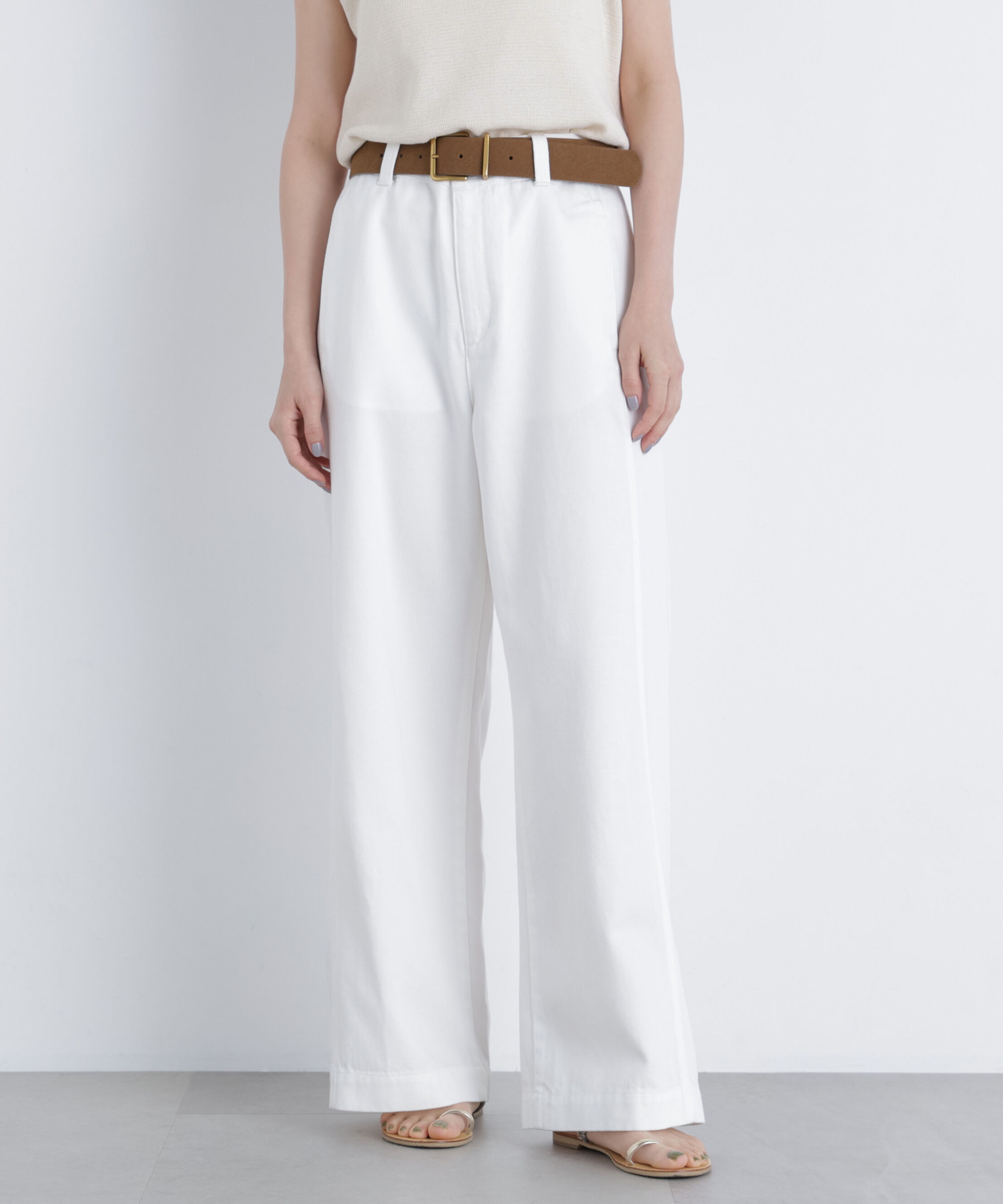  「コットンブレンドワイドパンツ」|その他|