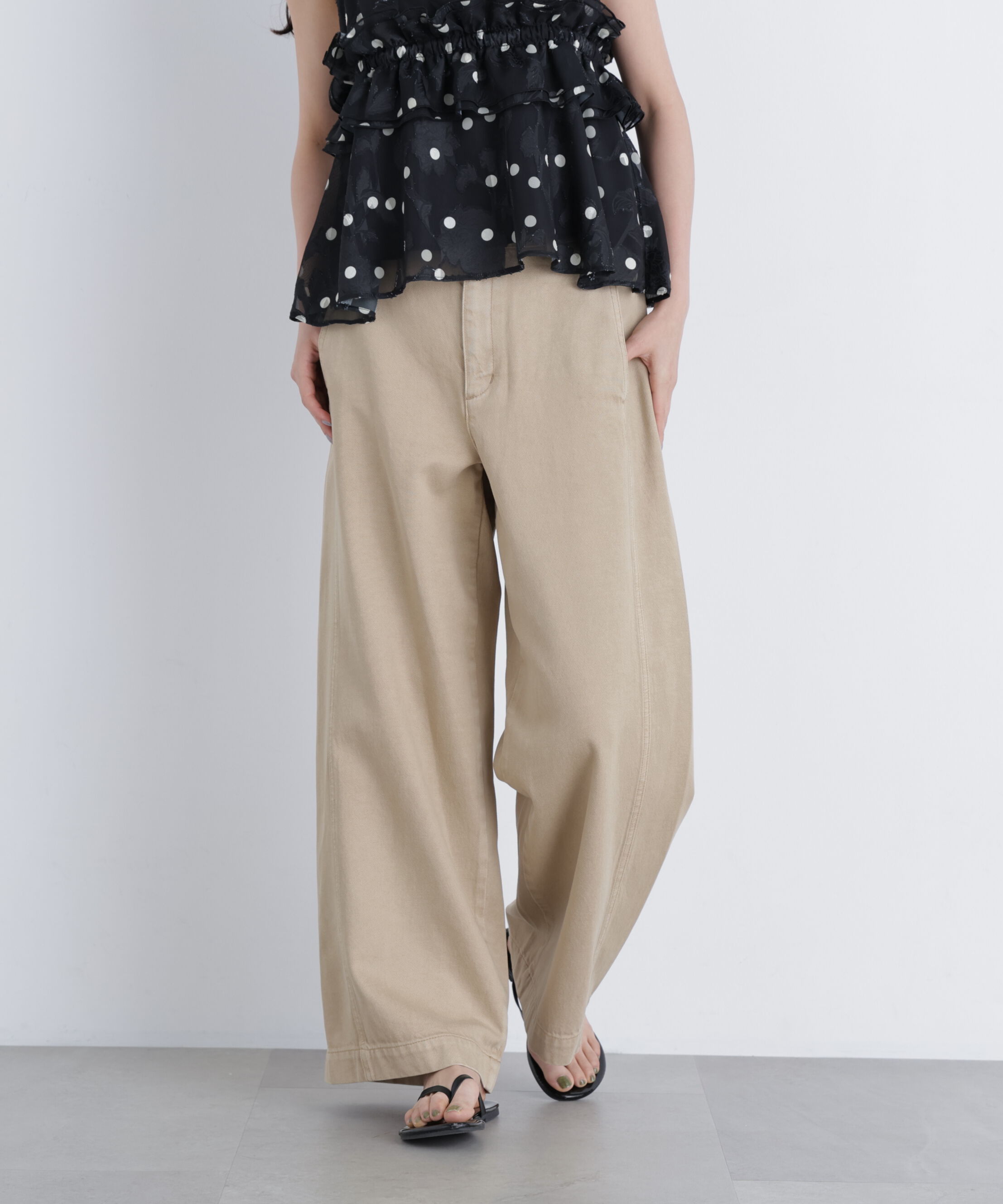  「コットンブレンドワイドパンツ」|その他|
