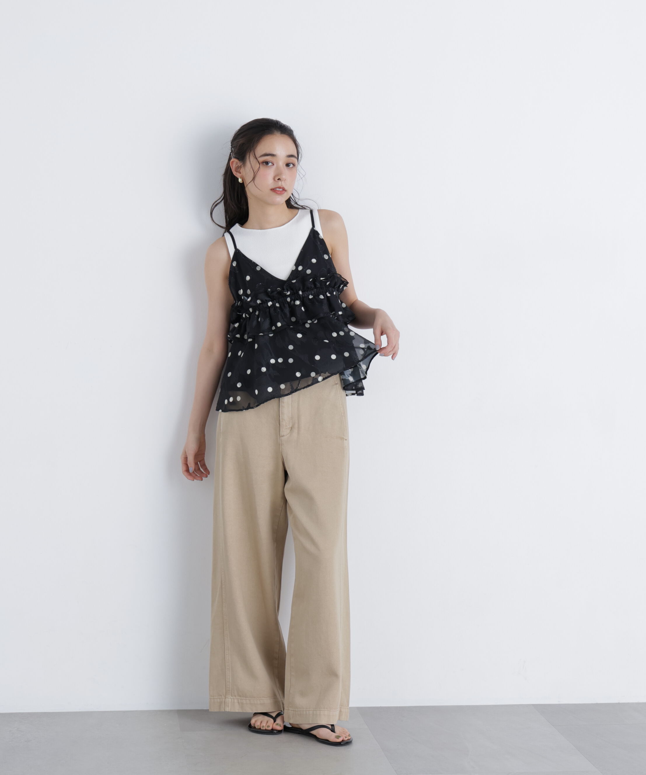  「コットンブレンドワイドパンツ」|その他|