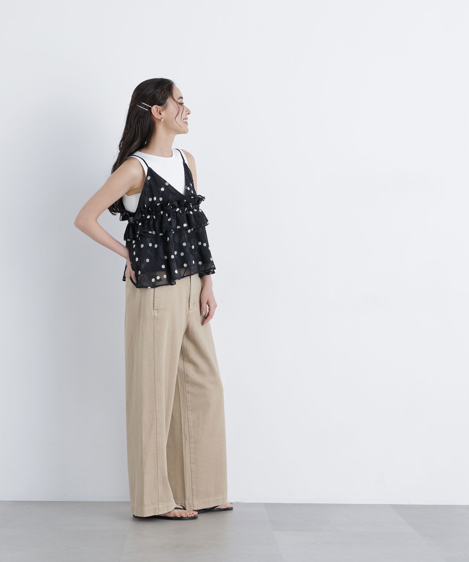  「コットンブレンドワイドパンツ」|その他|