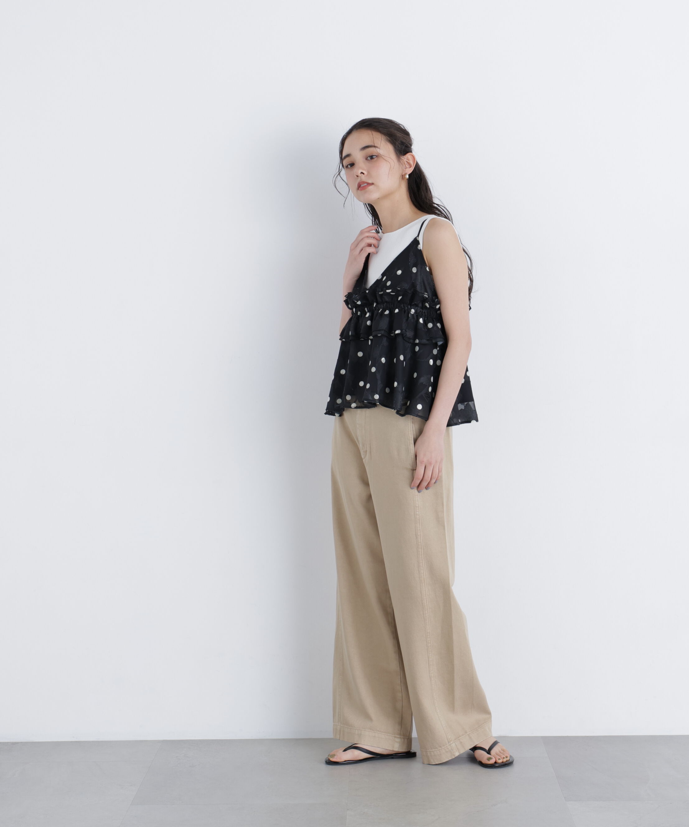  「コットンブレンドワイドパンツ」|その他|