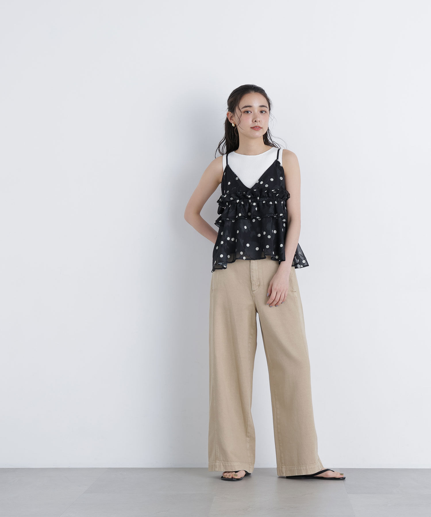  「コットンブレンドワイドパンツ」|その他|