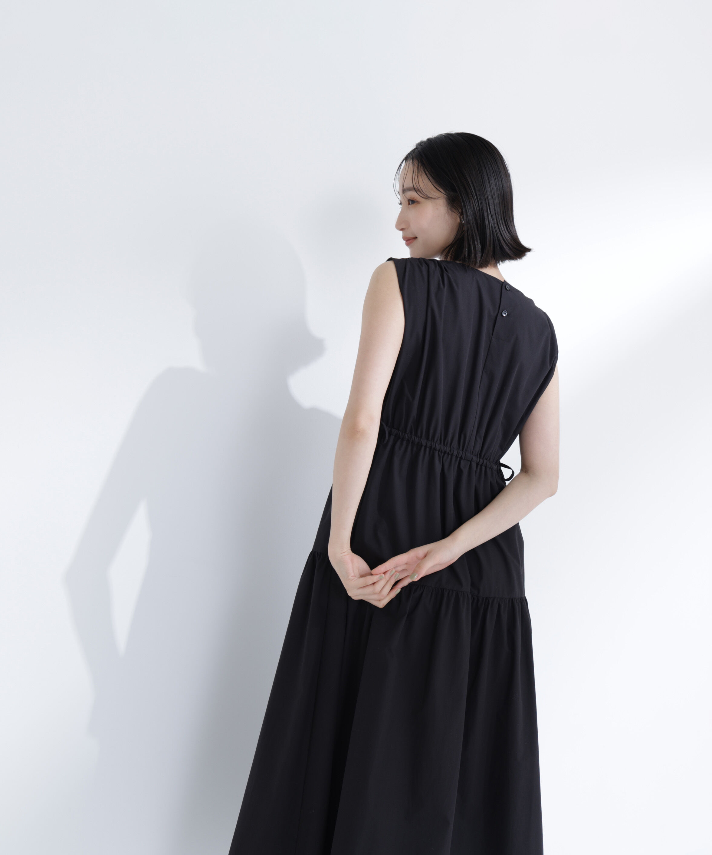  「サイドリボンタフタワンピース」|ワンピース|