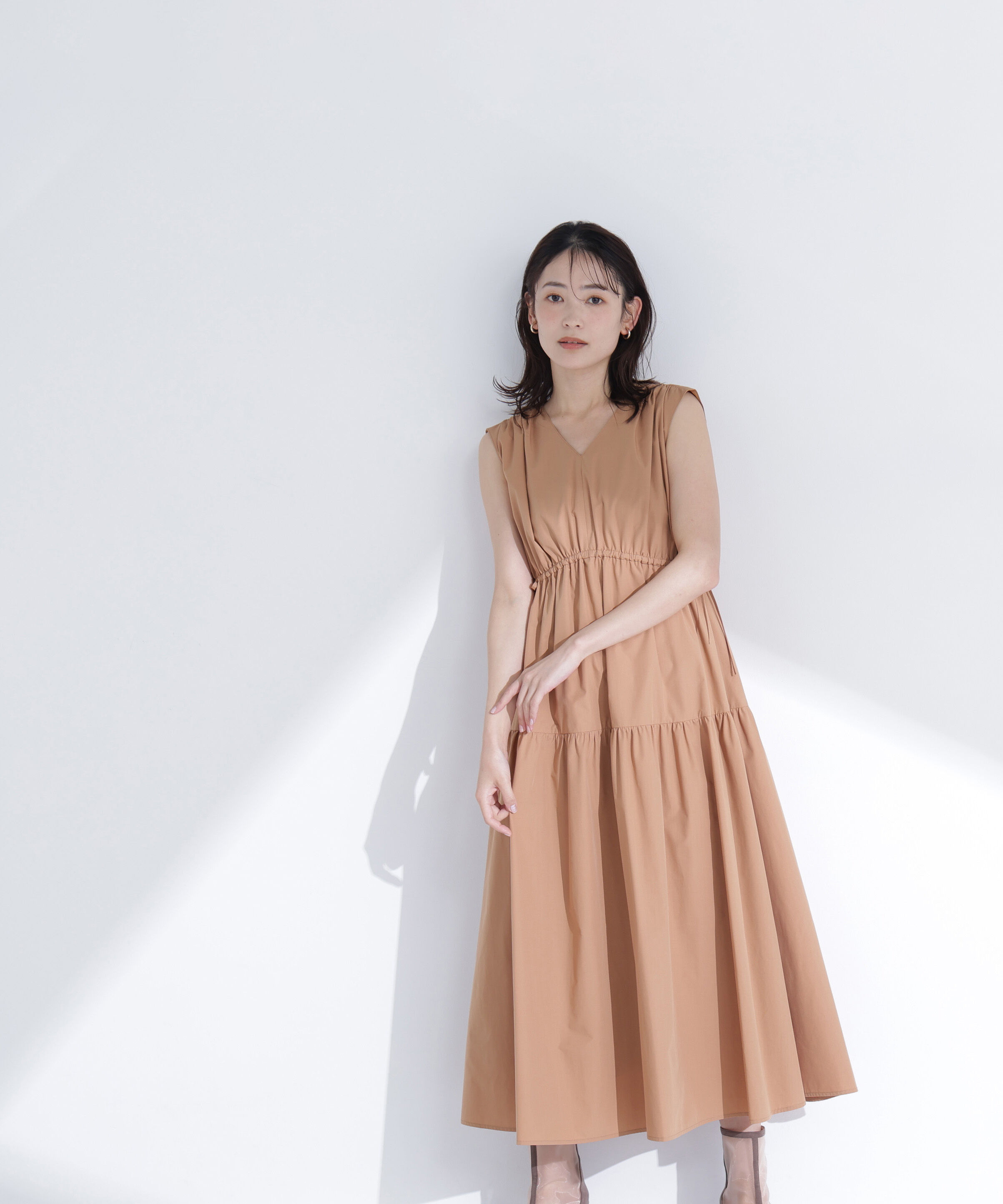 「サイドリボンタフタワンピース」|ワンピース|
