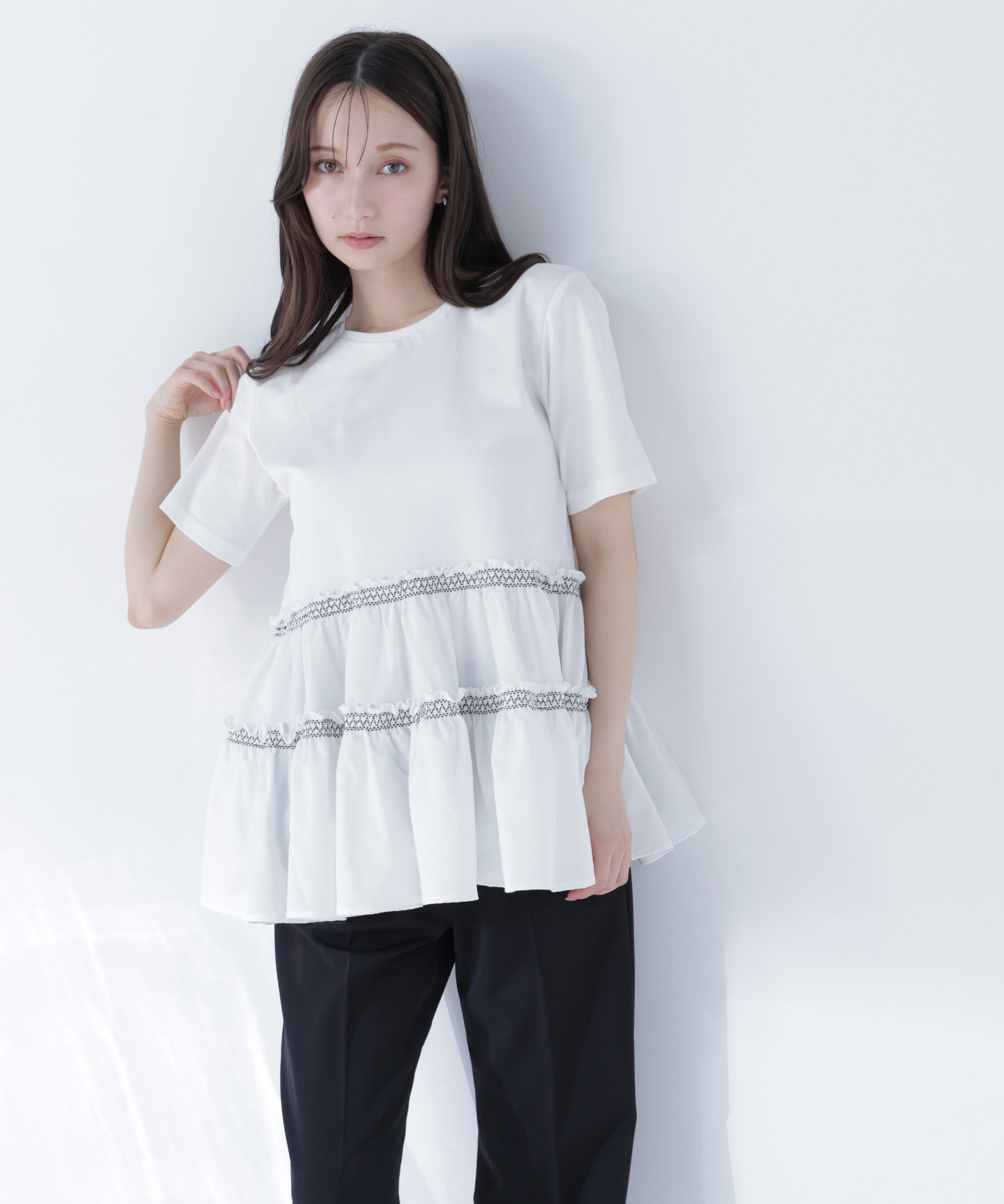  「ドッキングティアードカットソー」|Tシャツ・カットソー|