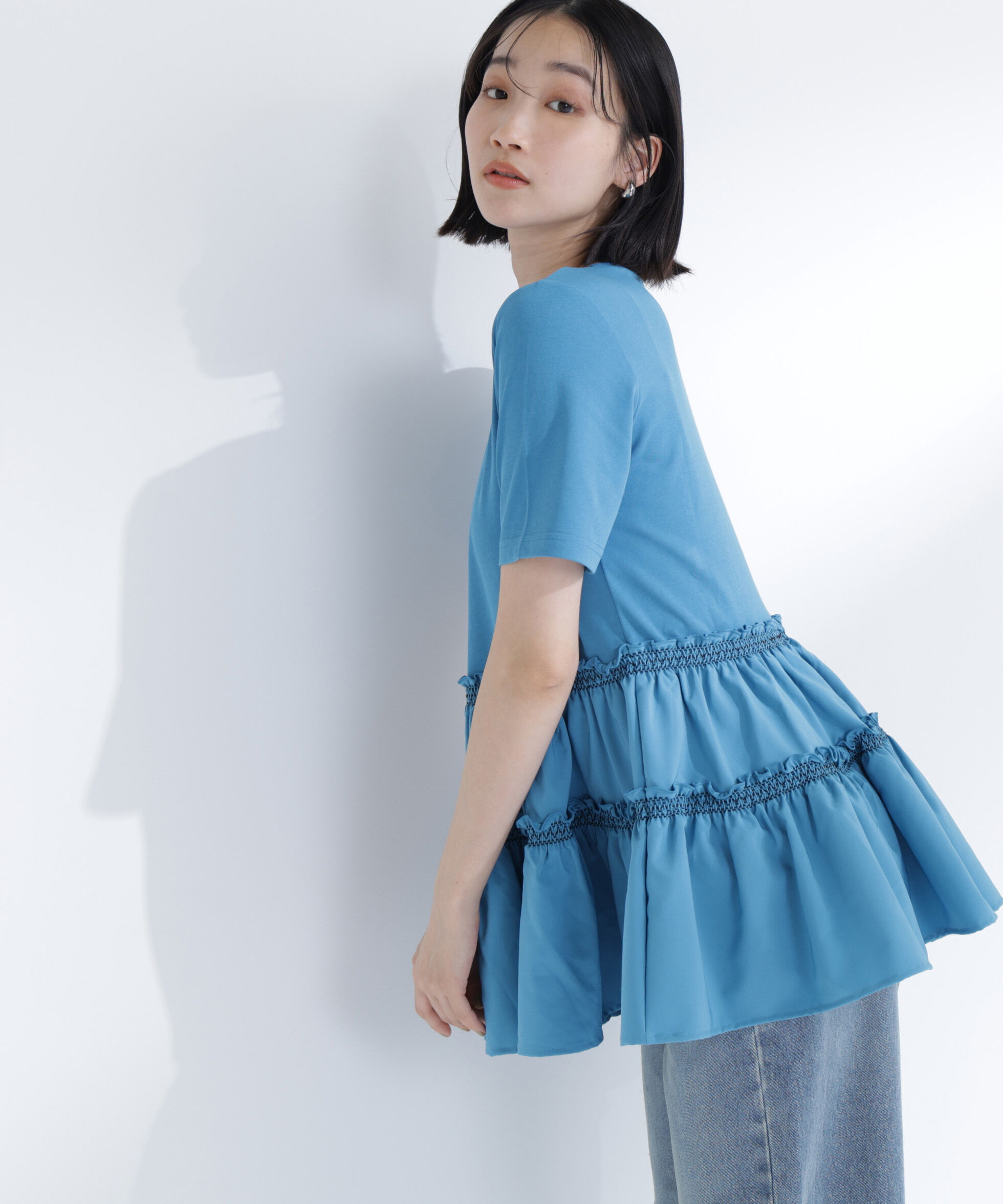  「ドッキングティアードカットソー」|Tシャツ・カットソー|ターコイズブ 1