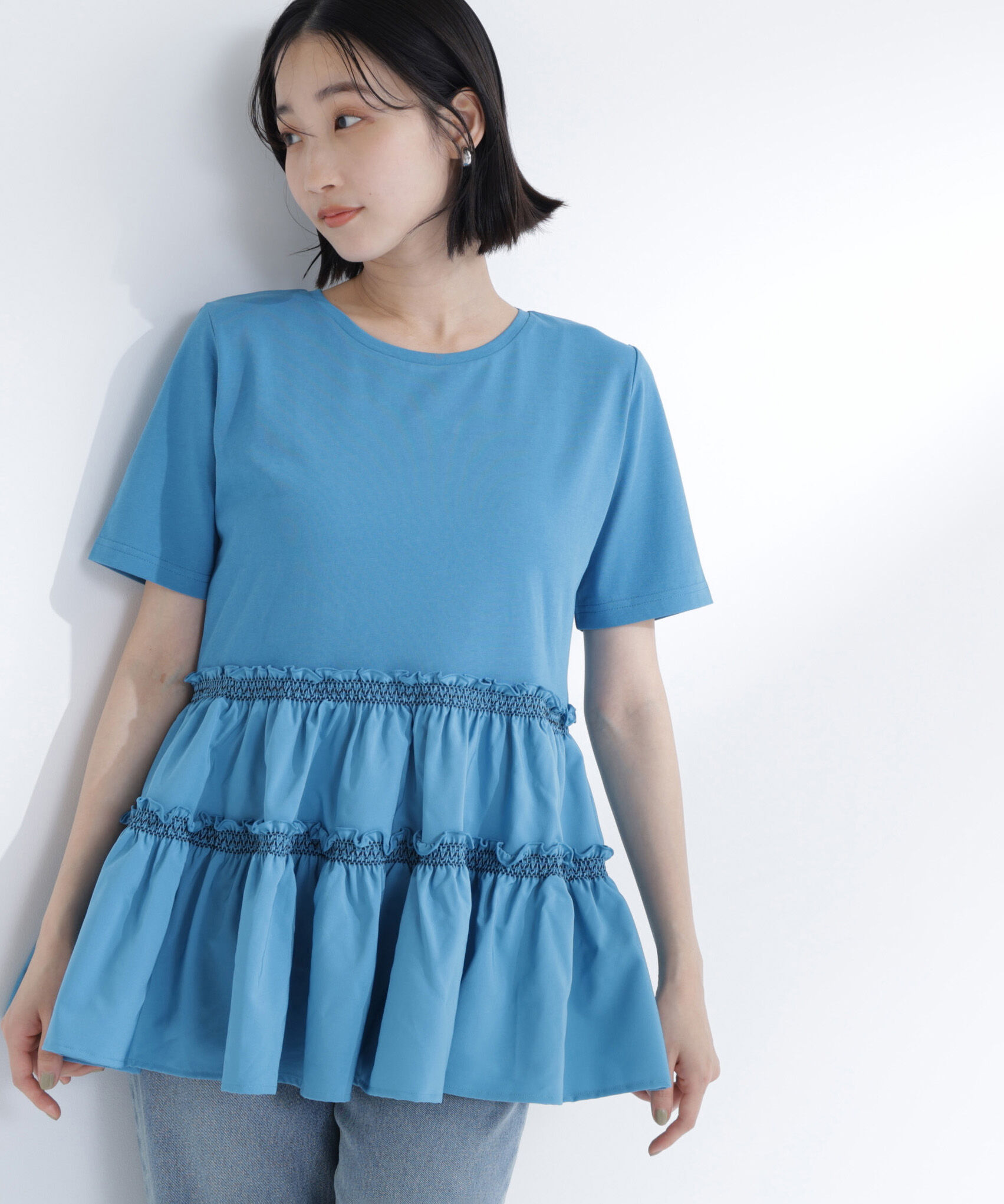  「ドッキングティアードカットソー」|Tシャツ・カットソー|