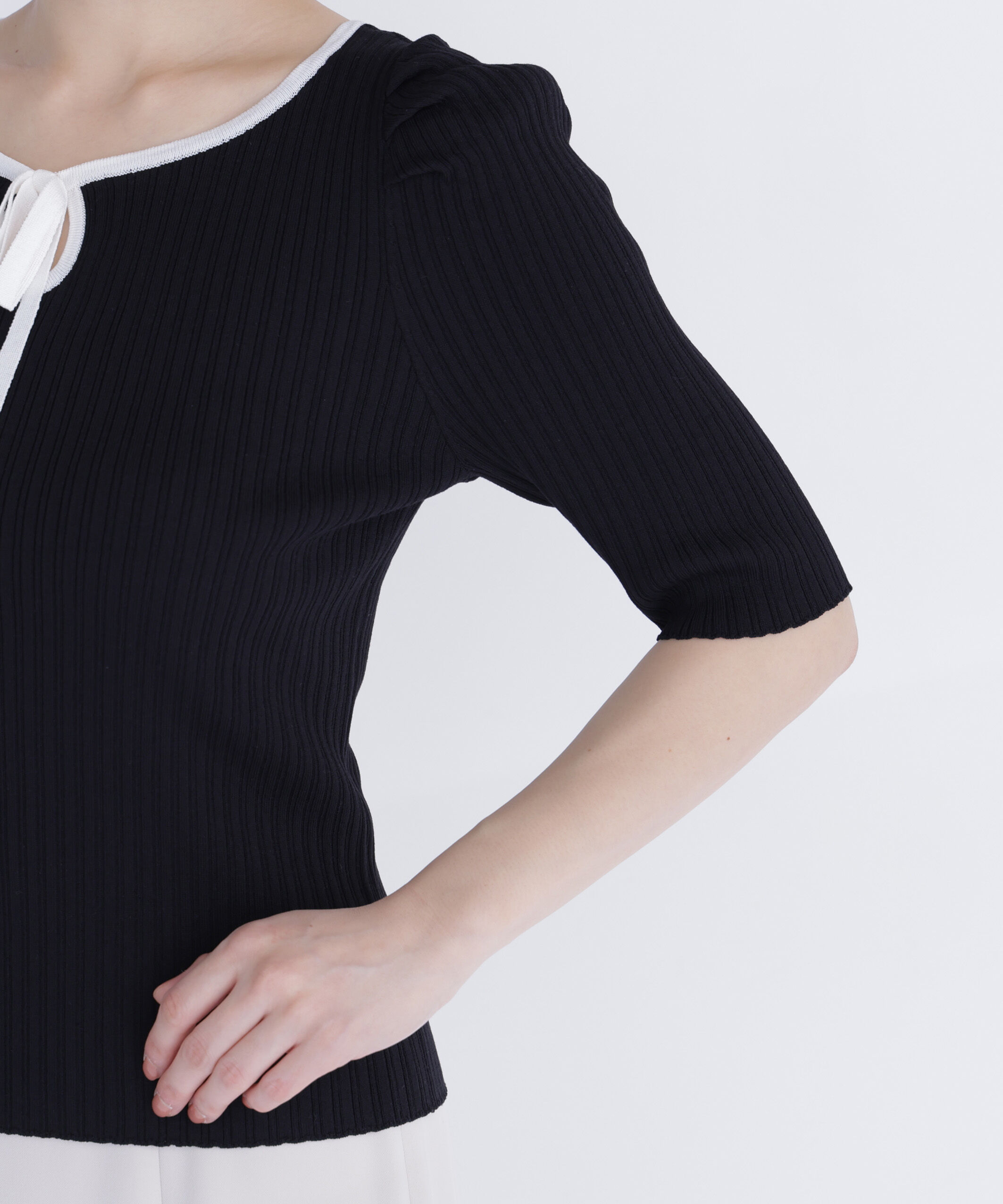  「パワショルパイピングニット」|ニット・セーター|