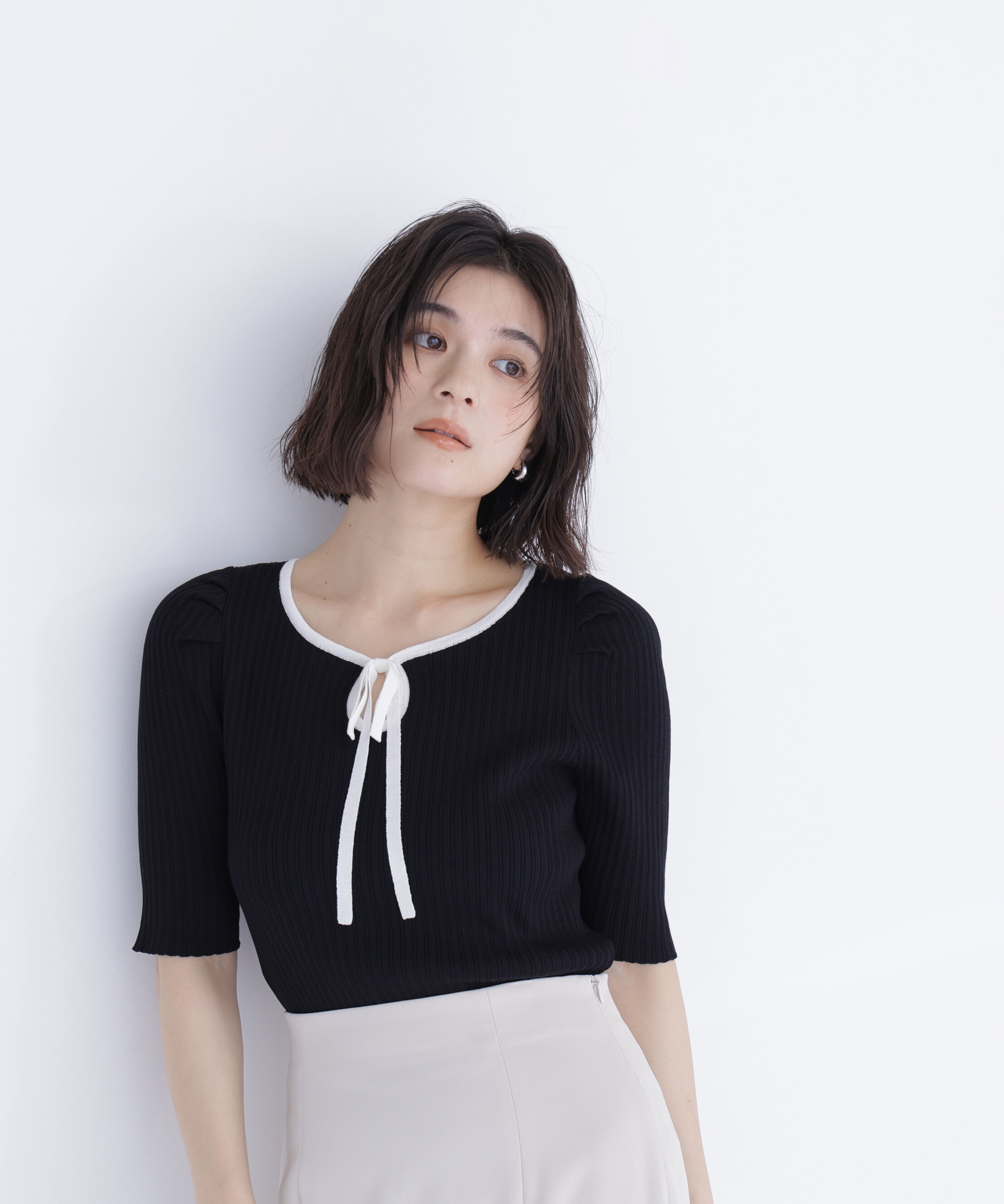  「パワショルパイピングニット」|ニット・セーター|