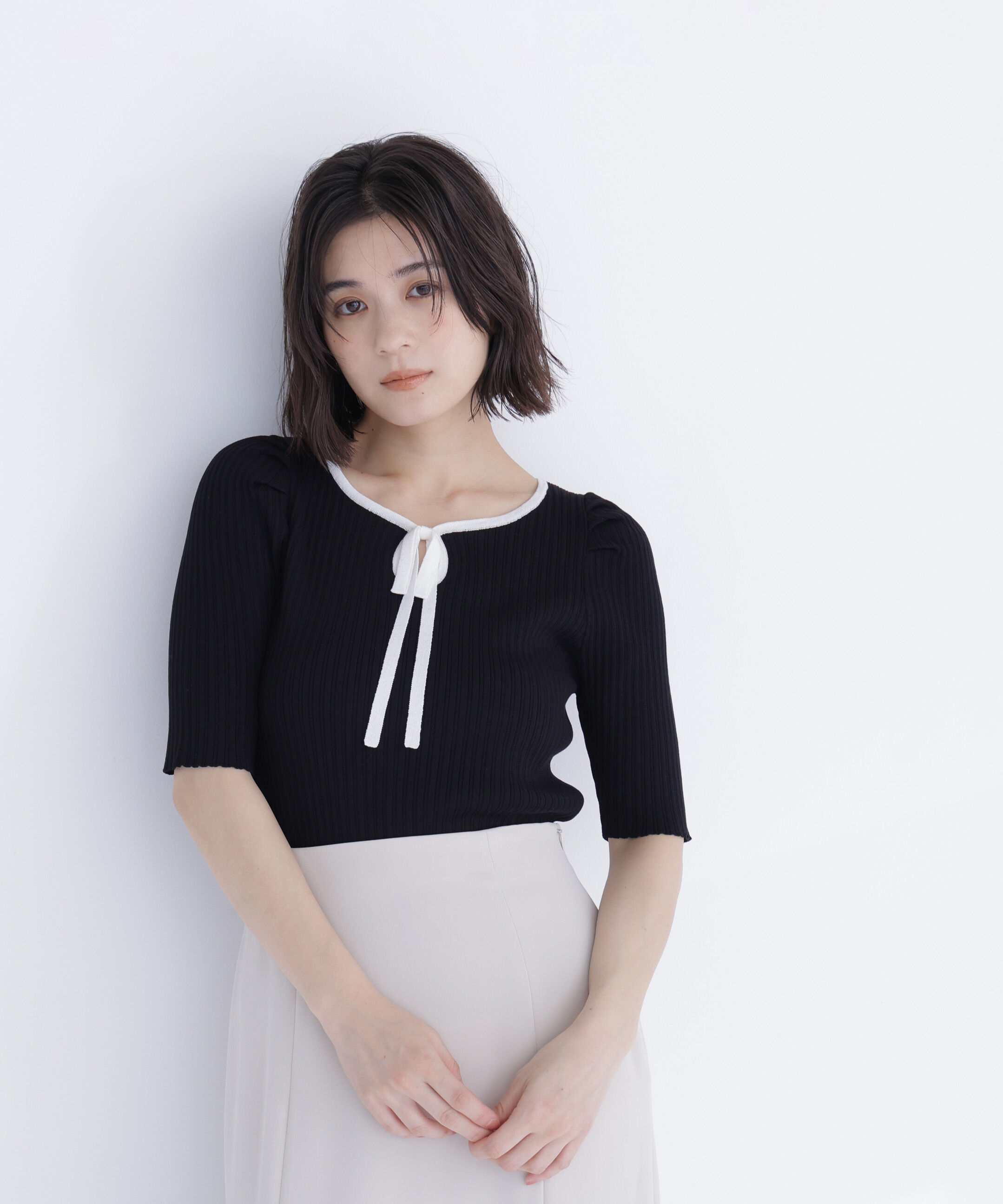  「パワショルパイピングニット」|ニット・セーター|