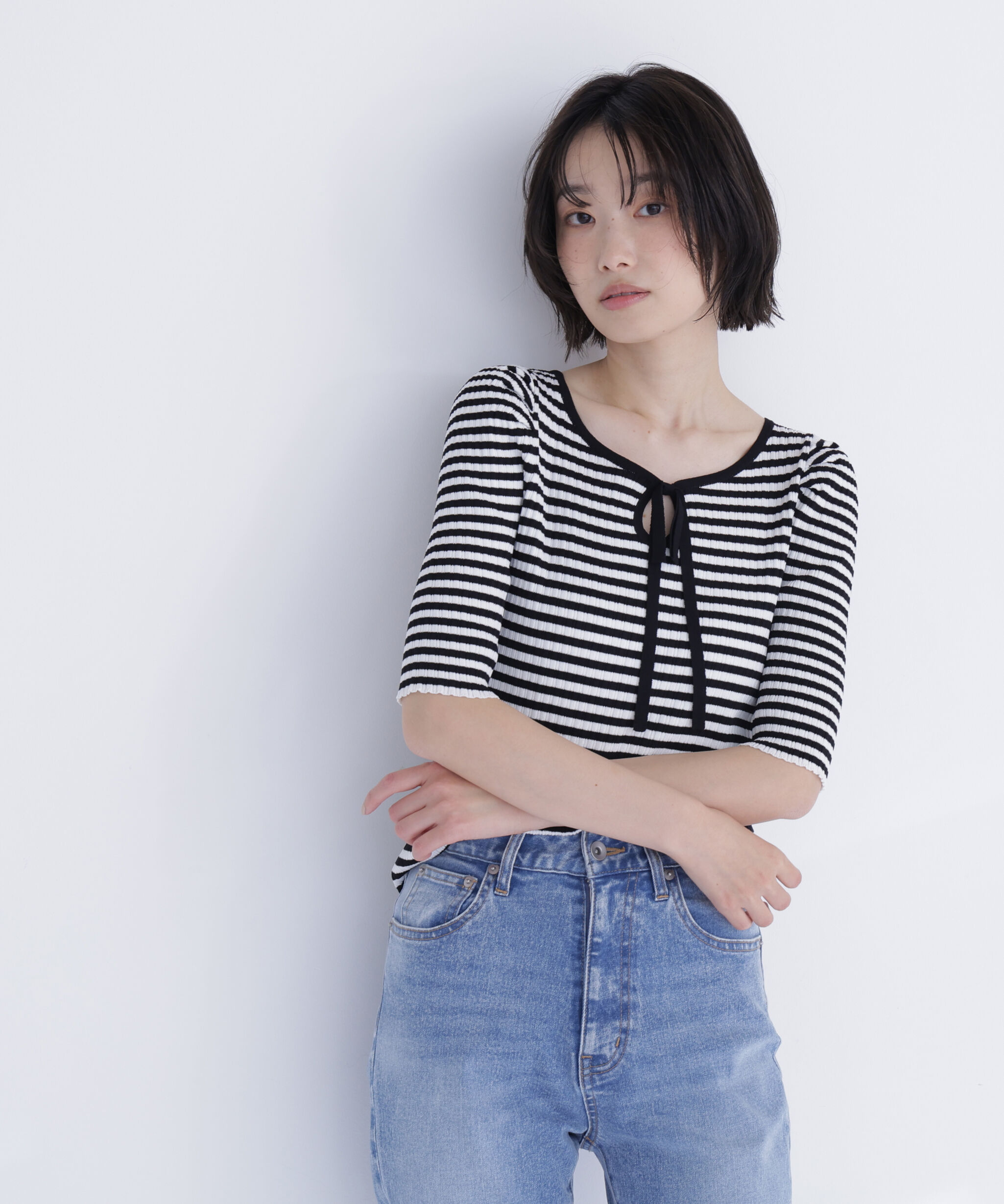  「パワショルパイピングニット」|ニット・セーター|