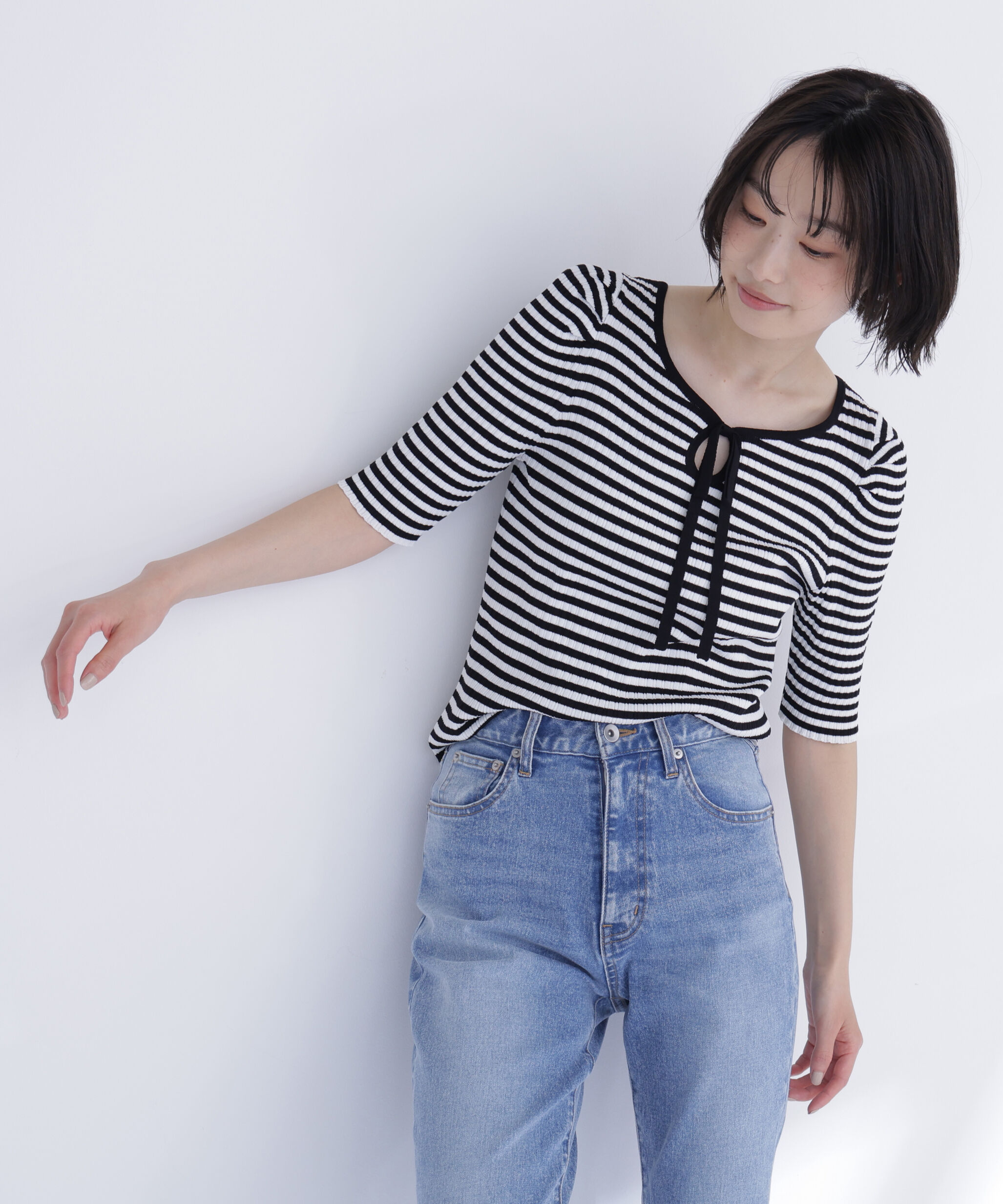  「パワショルパイピングニット」|ニット・セーター|