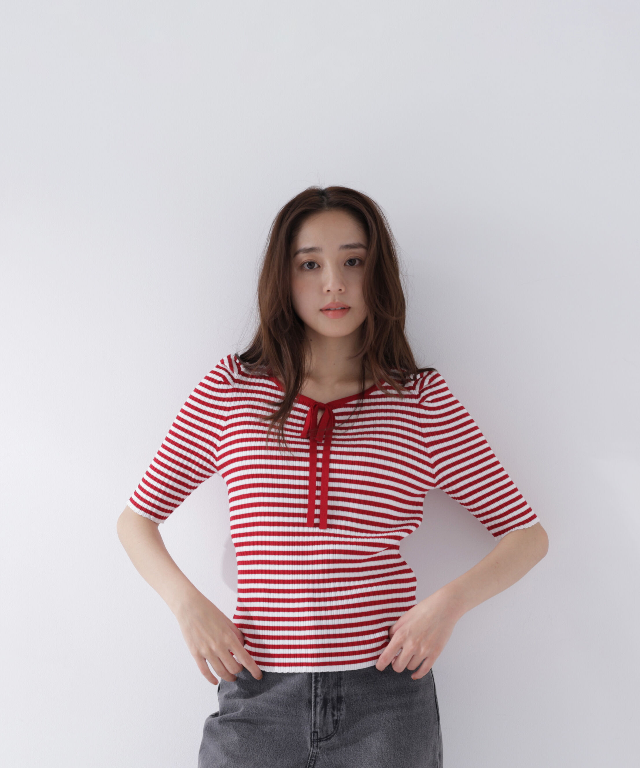  「パワショルパイピングニット」|ニット・セーター|レッドボーダ 2