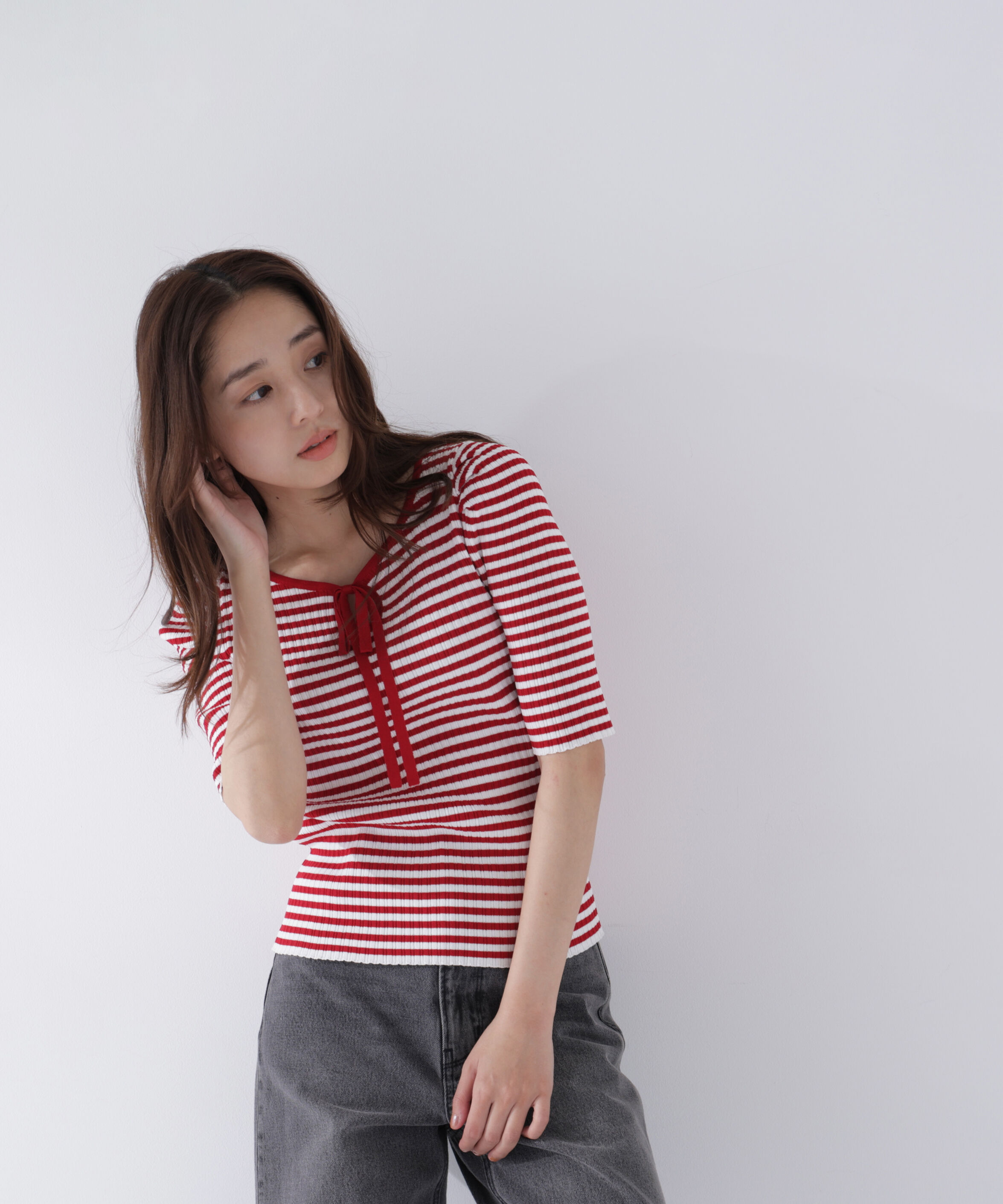  「パワショルパイピングニット」|ニット・セーター|