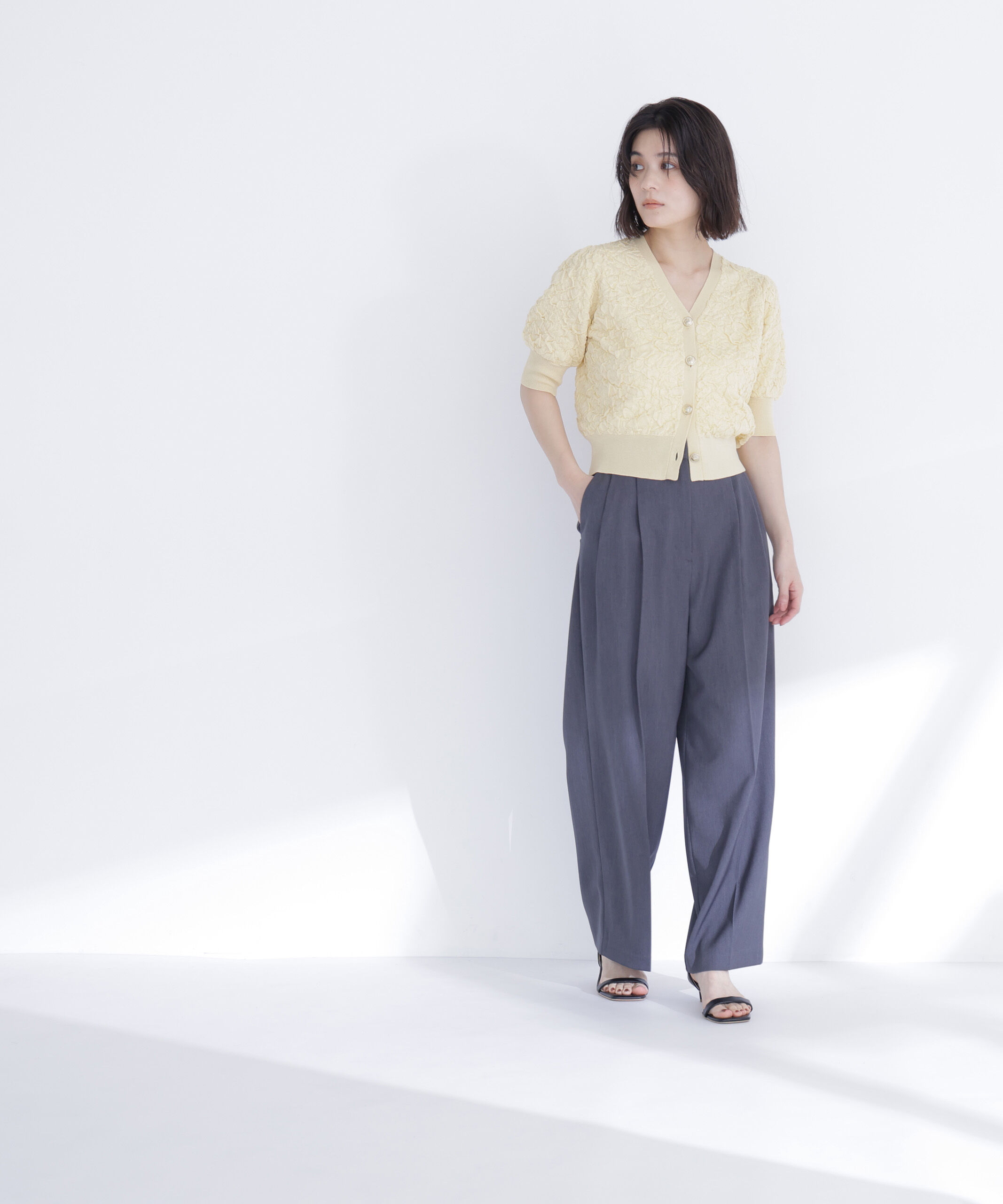  「ふくれジャガードニットカーディガン」|ニット・セーター|