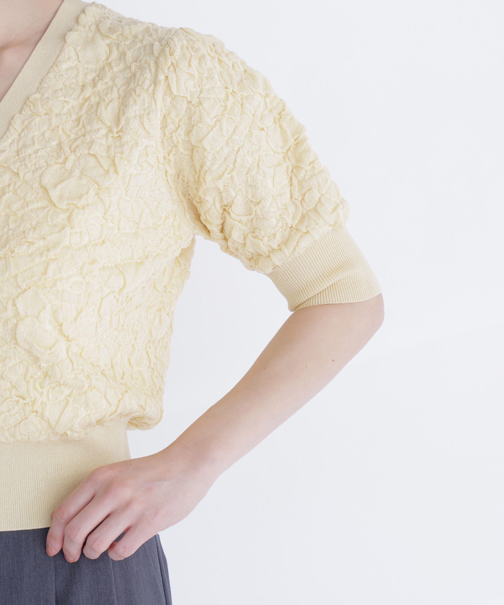  「ふくれジャガードニットカーディガン」|ニット・セーター|