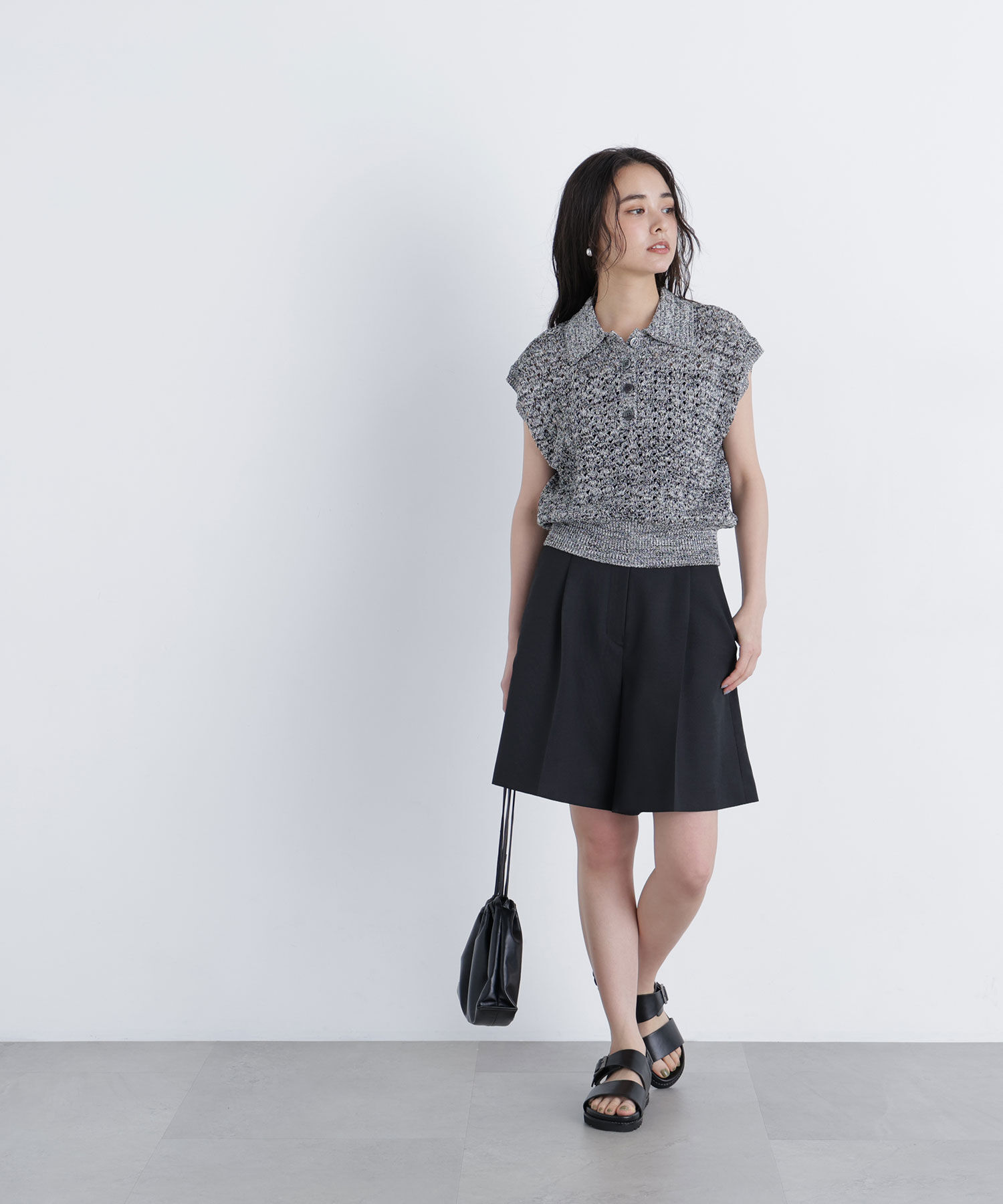  「メランジニットポロニット」|ニット・セーター|