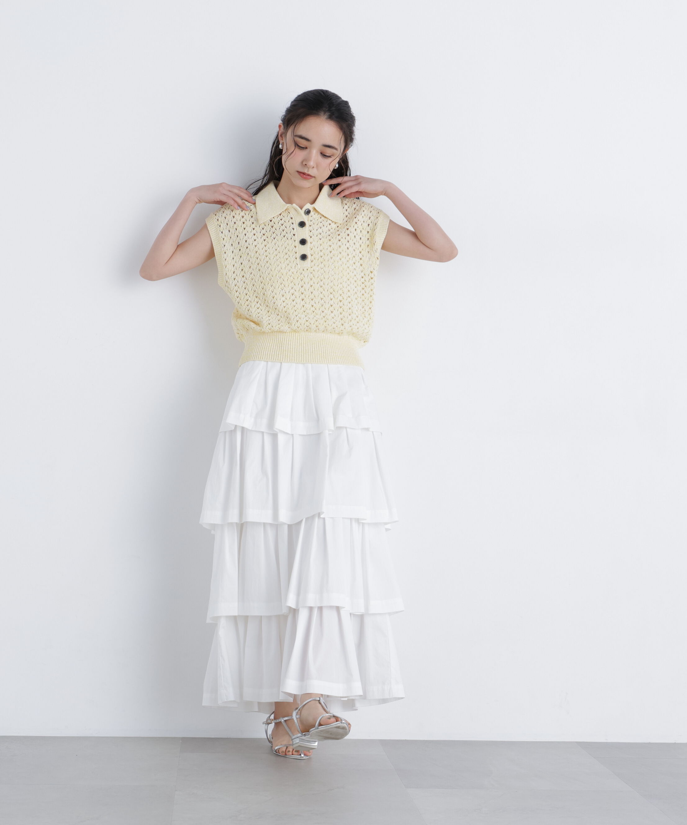  「メランジニットポロニット」|ニット・セーター|