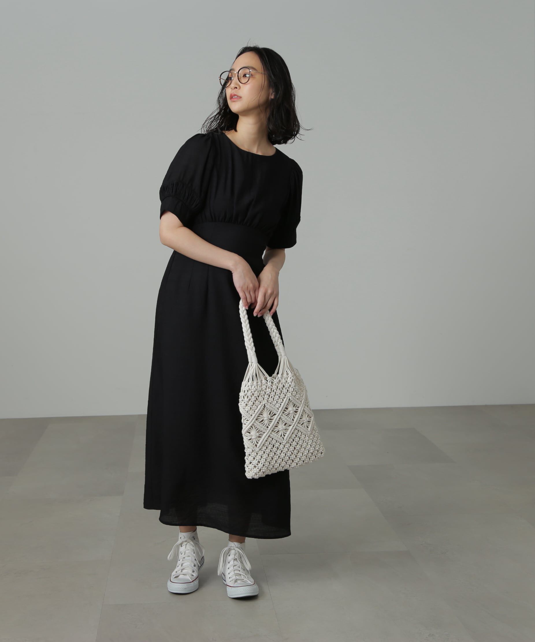  「パフスリーブバックリボンワンピース」|ワンピース|