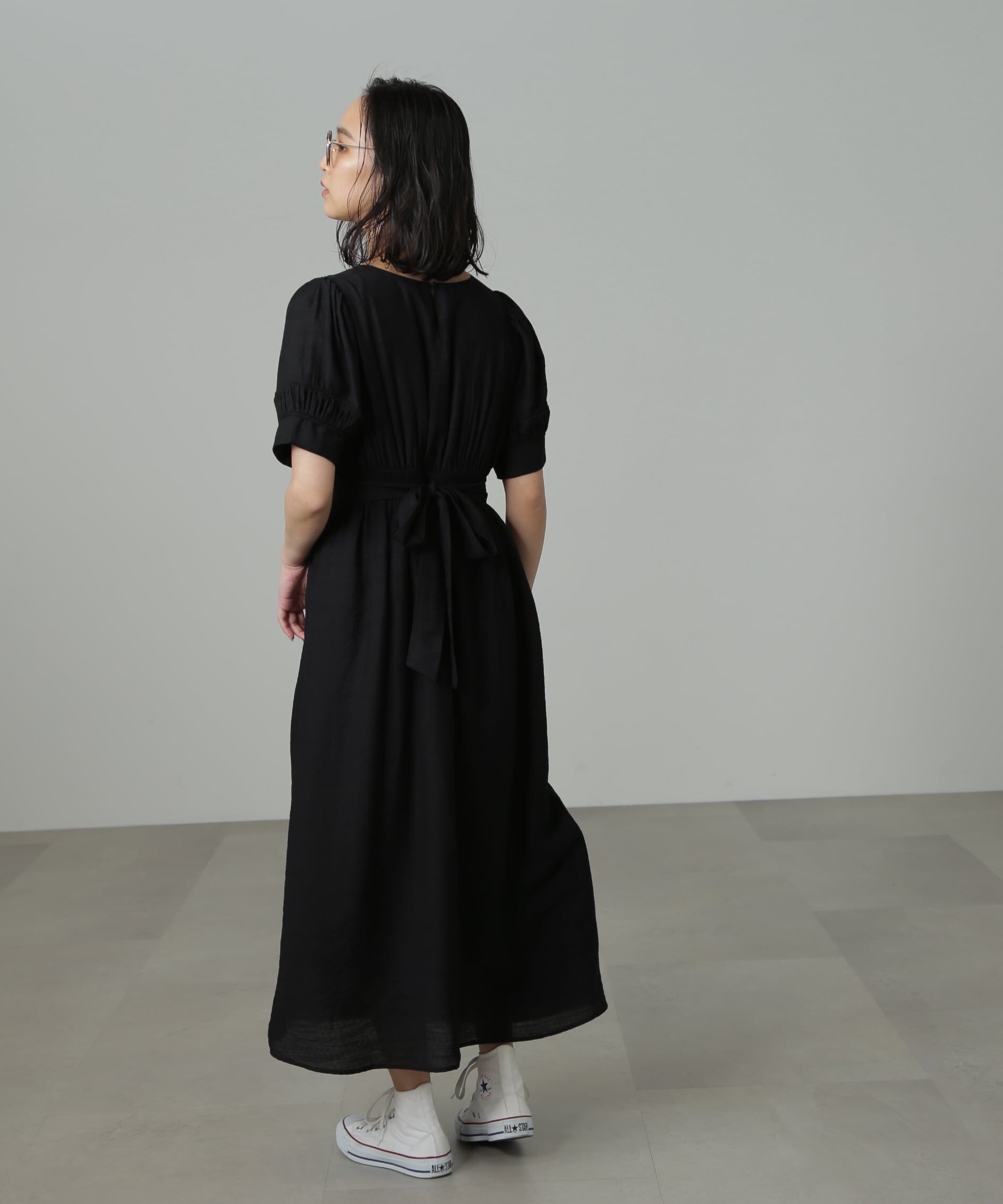  「パフスリーブバックリボンワンピース」|ワンピース|