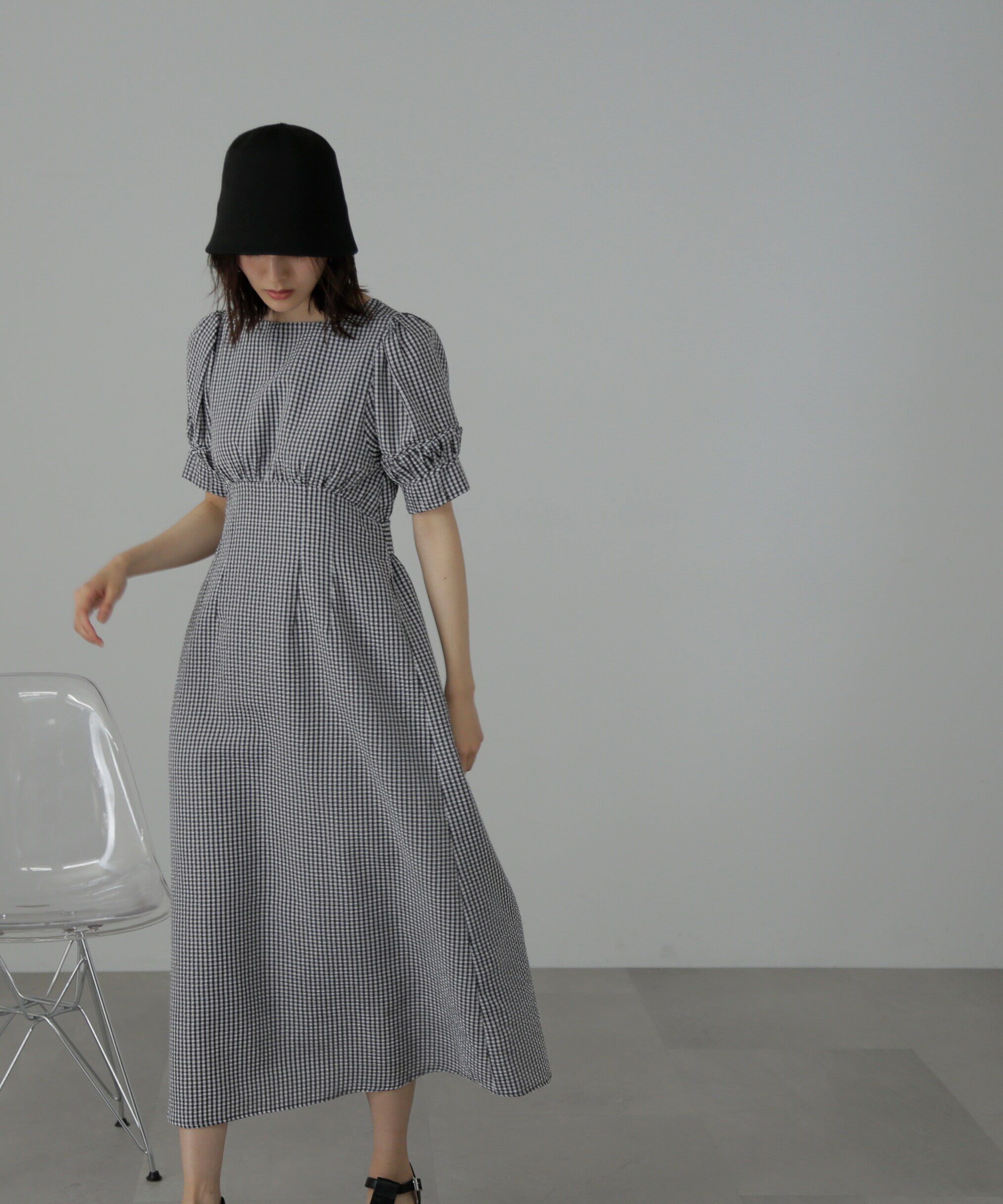  「パフスリーブバックリボンワンピース」|ワンピース|