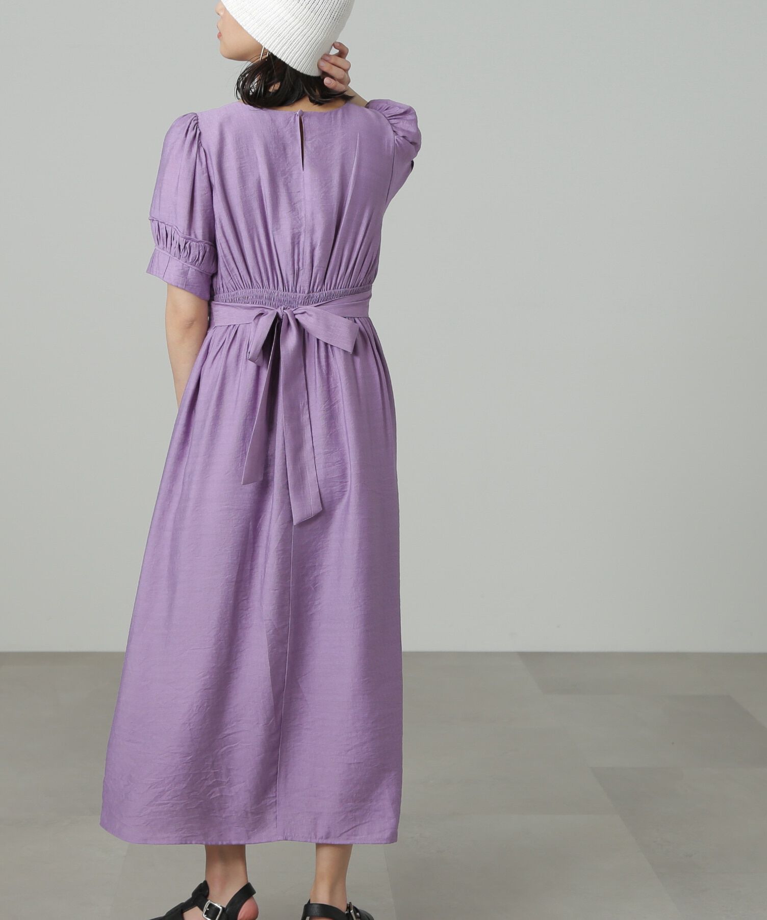  「パフスリーブバックリボンワンピース」|ワンピース|