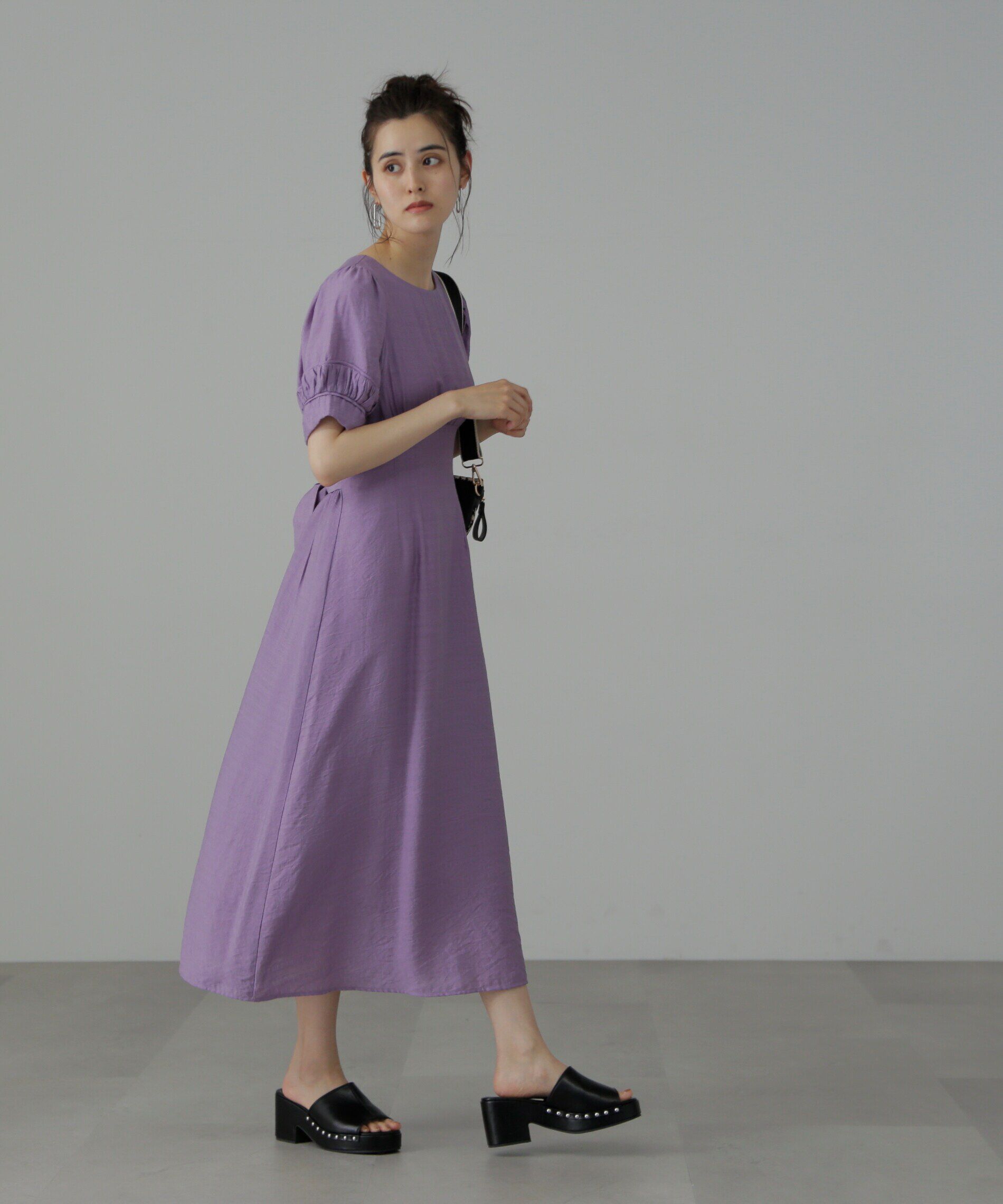  「パフスリーブバックリボンワンピース」|ワンピース|