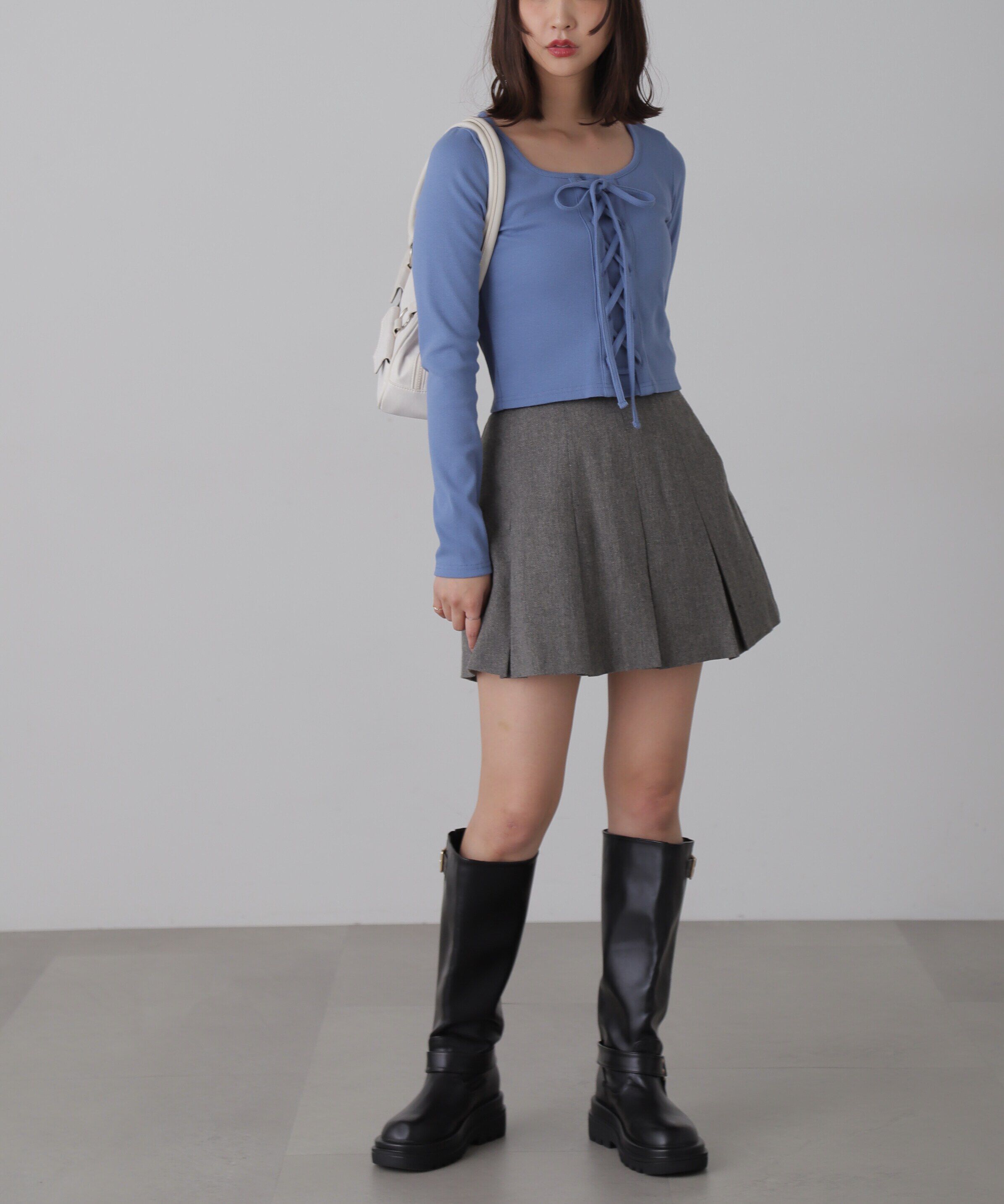  「ボックスプリーツミニスカート」|スカート|