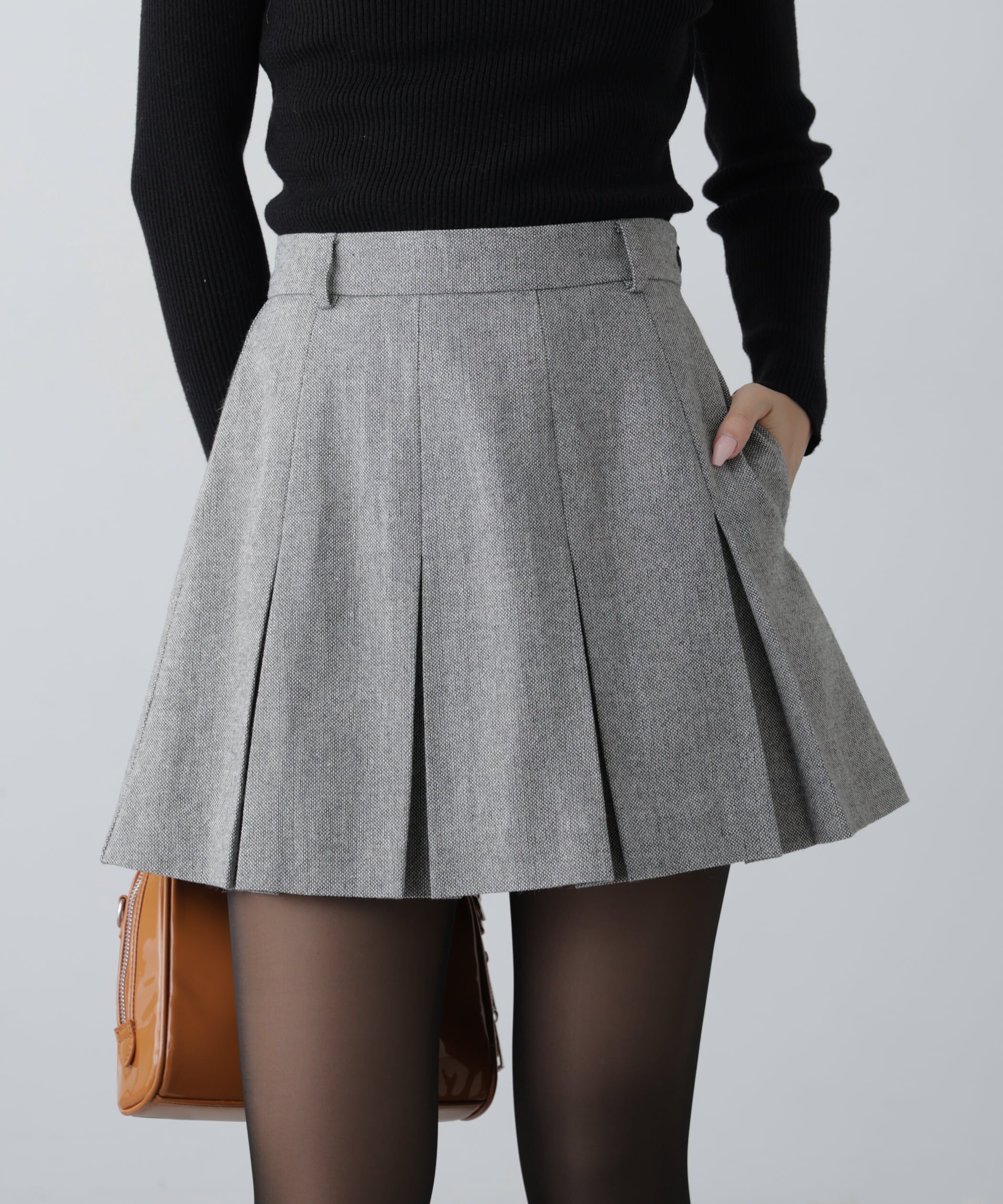  「ボックスプリーツミニスカート」|スカート|