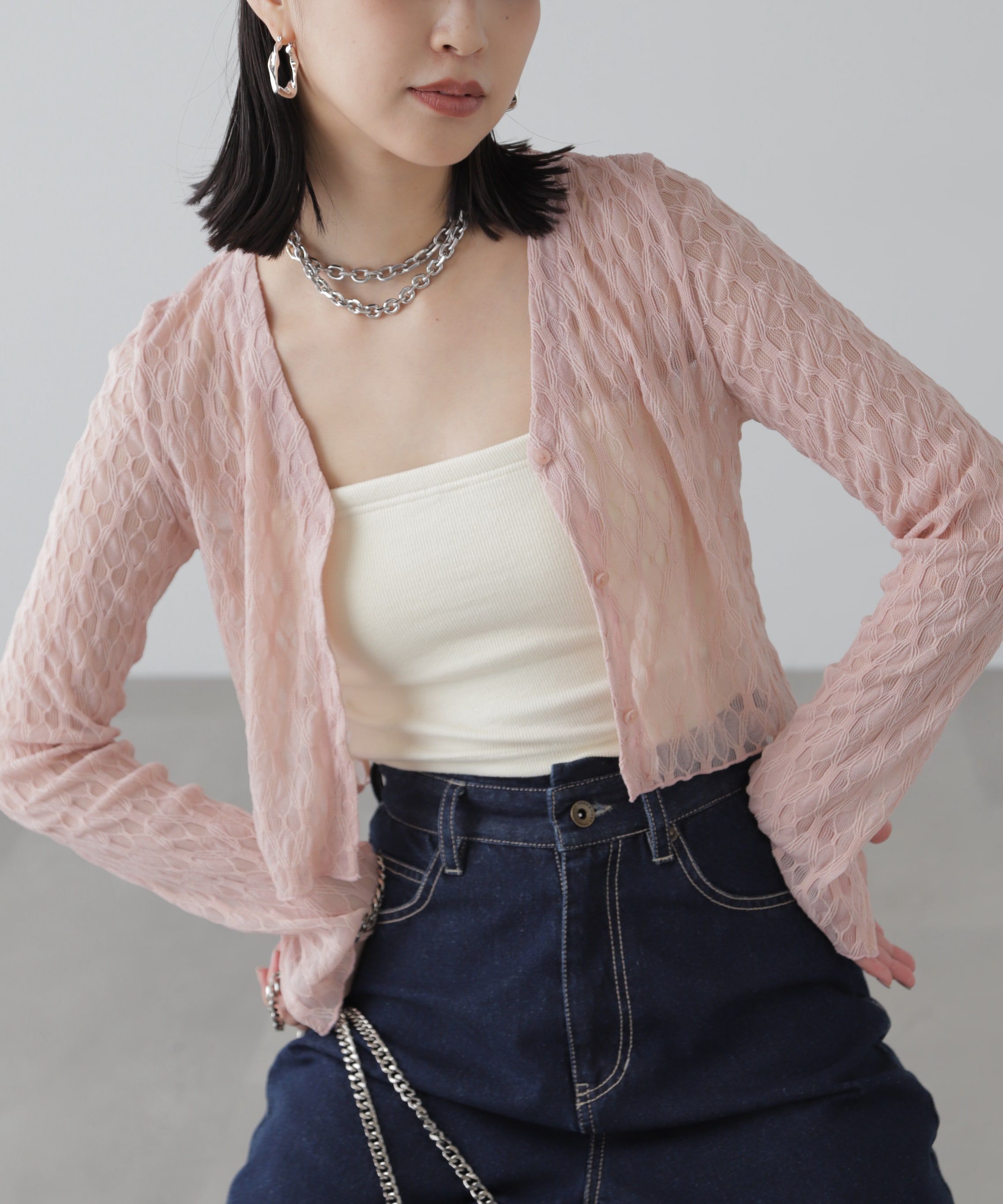  「シアーチュールカーディガン」|Tシャツ・カットソー|