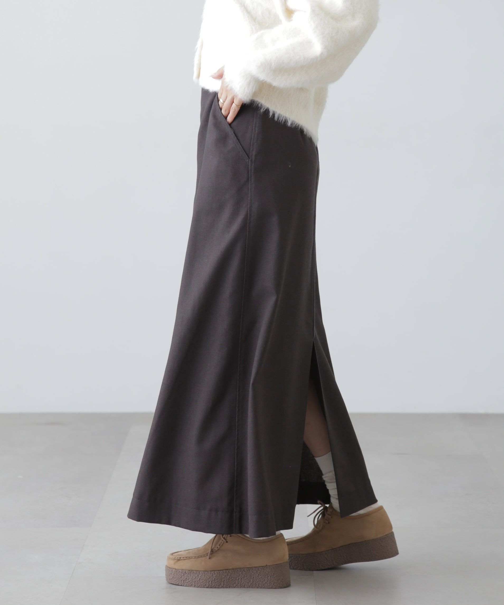  「フロントボックスタックマキシスカート」|スカート|