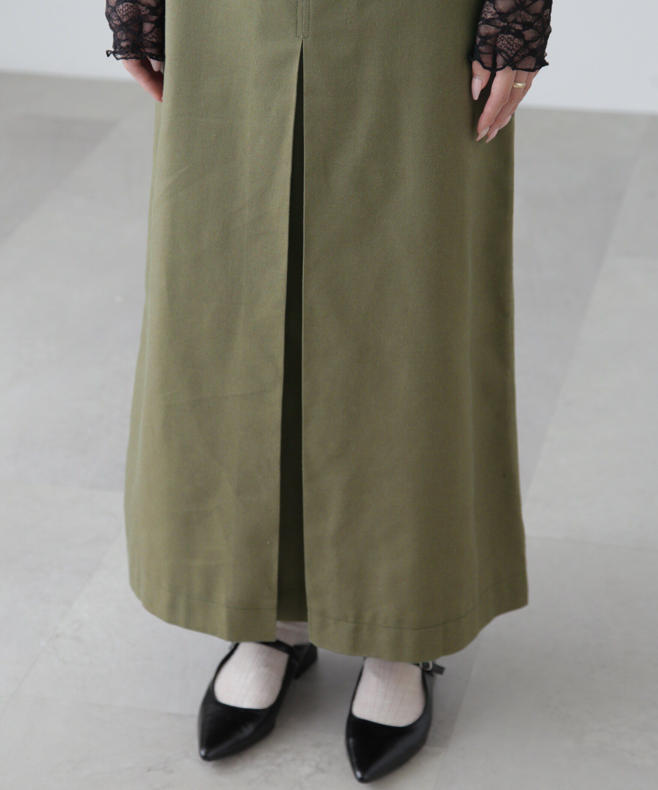  「フロントボックスタックマキシスカート」|スカート|