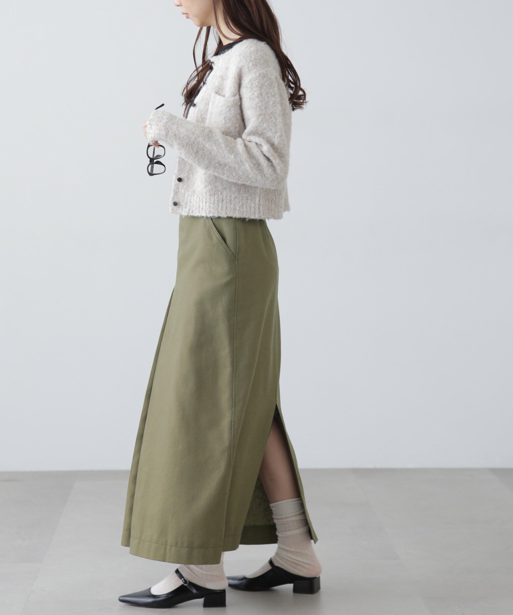  「フロントボックスタックマキシスカート」|スカート|