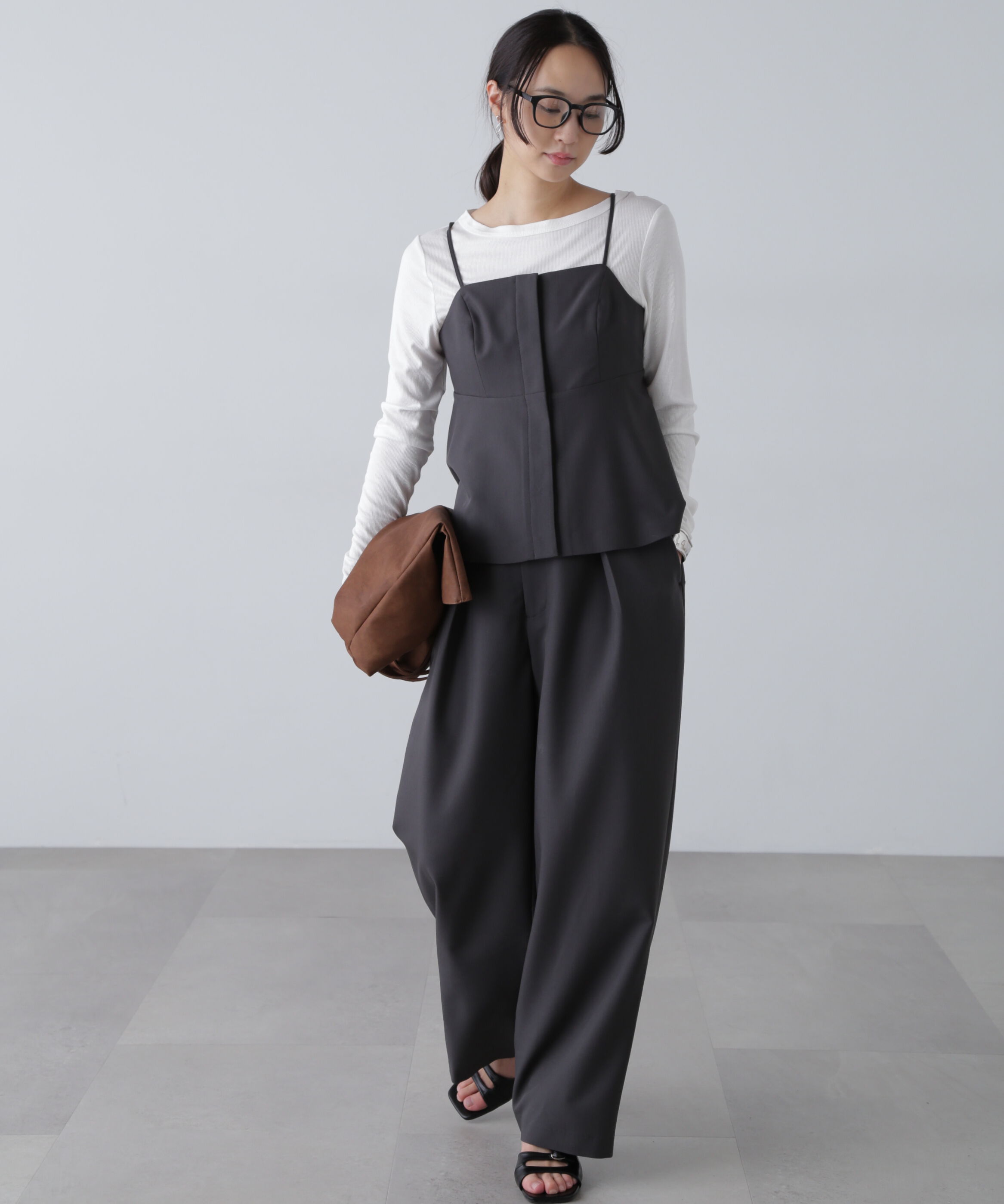  「〈セットアップ対応〉タックセミワイドパンツ」|その他|