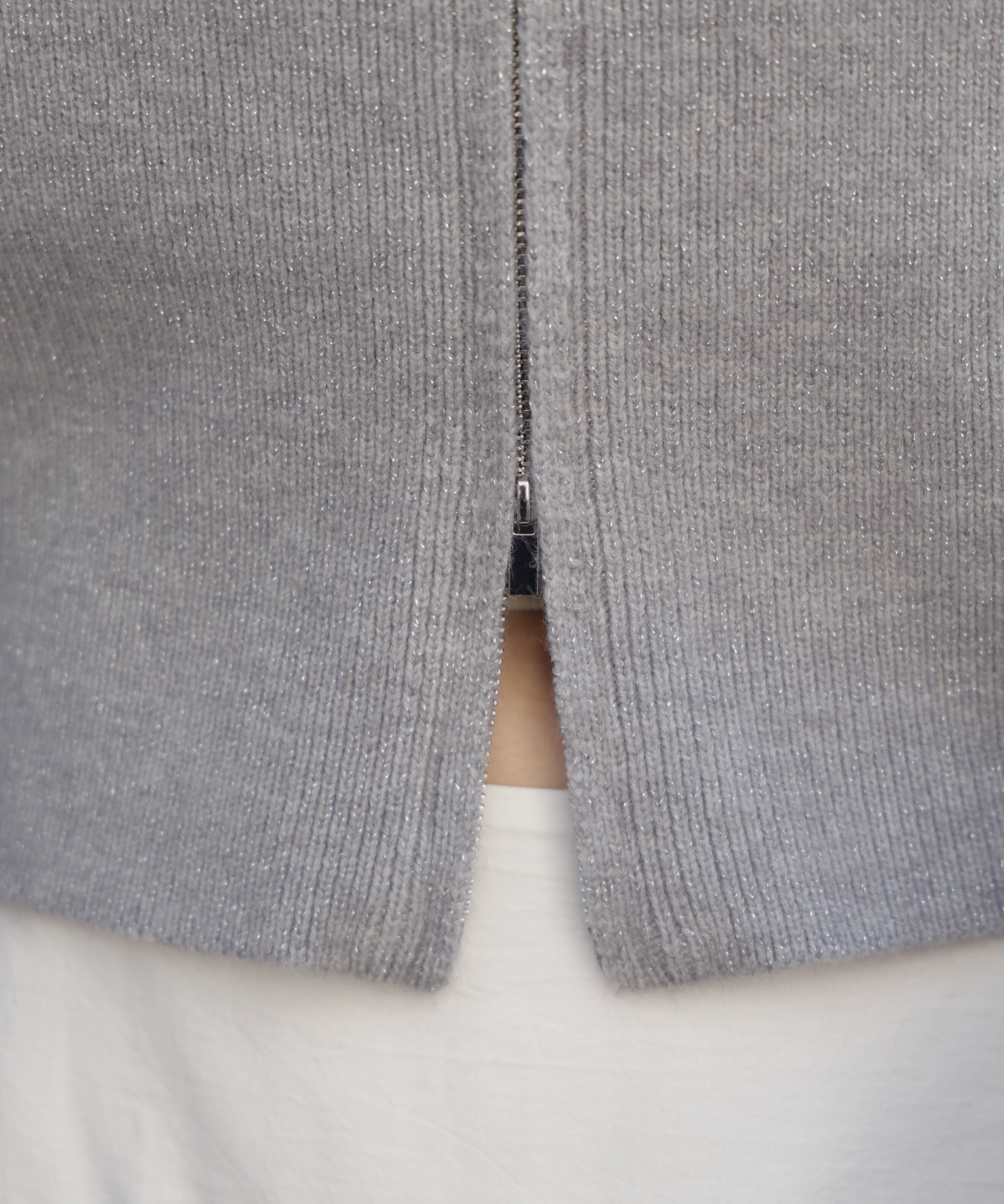  「ダブルジップキャンディスリーブカーディガン」|ニット・セーター|