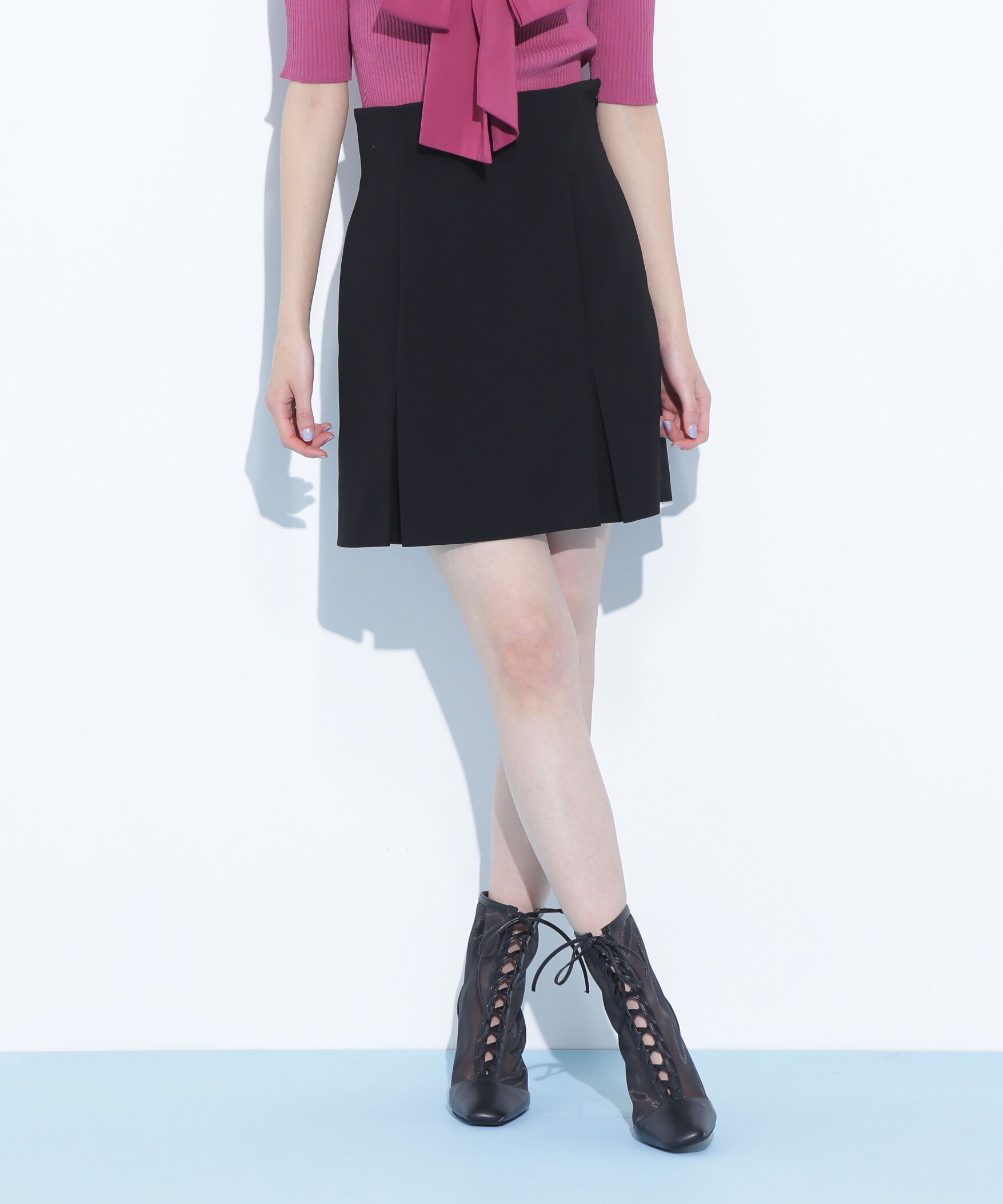  「ボックスプリーツタイトミニスカート」|スカート|