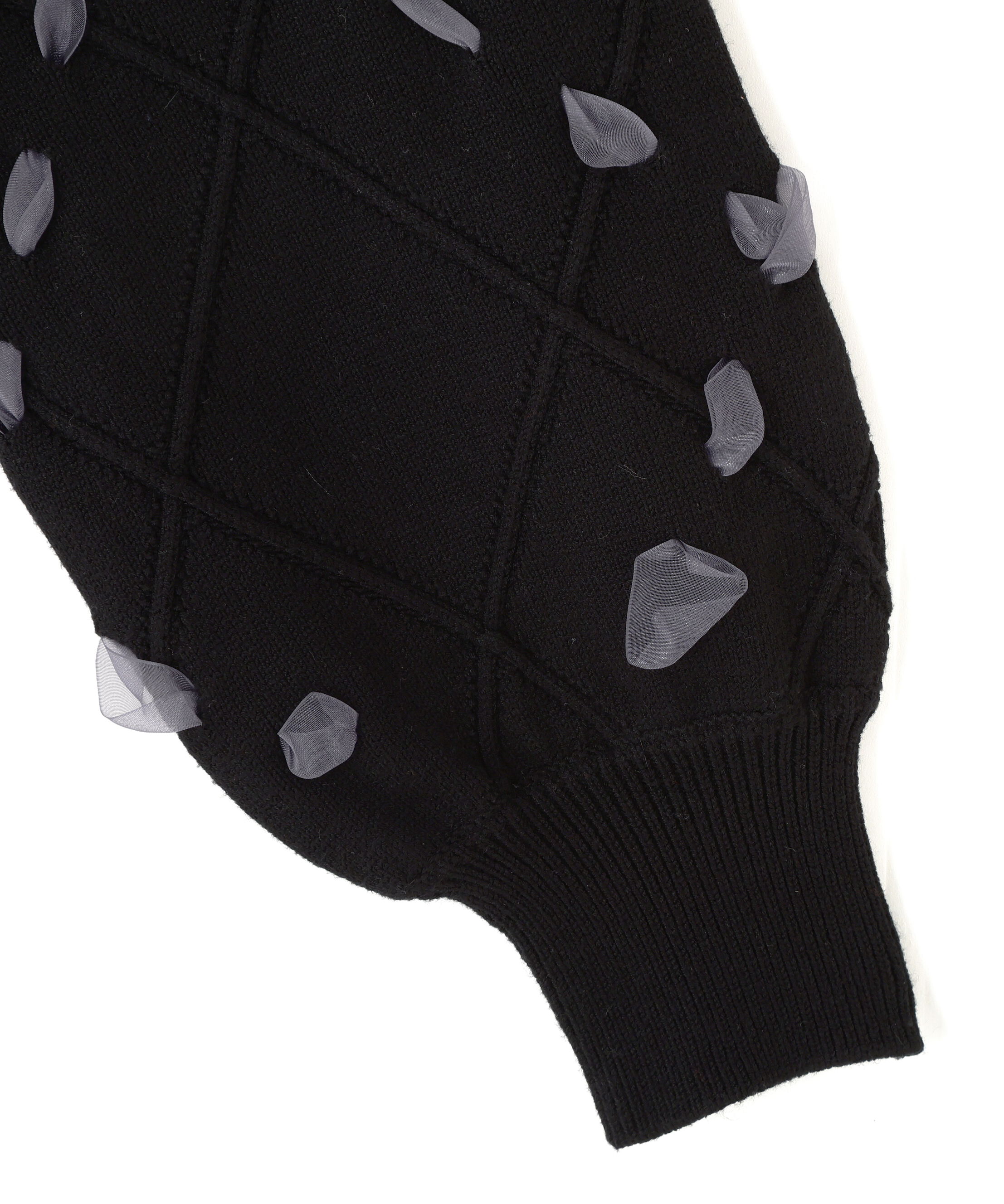  「ダイヤ柄リボンニット」|ニット・セーター|