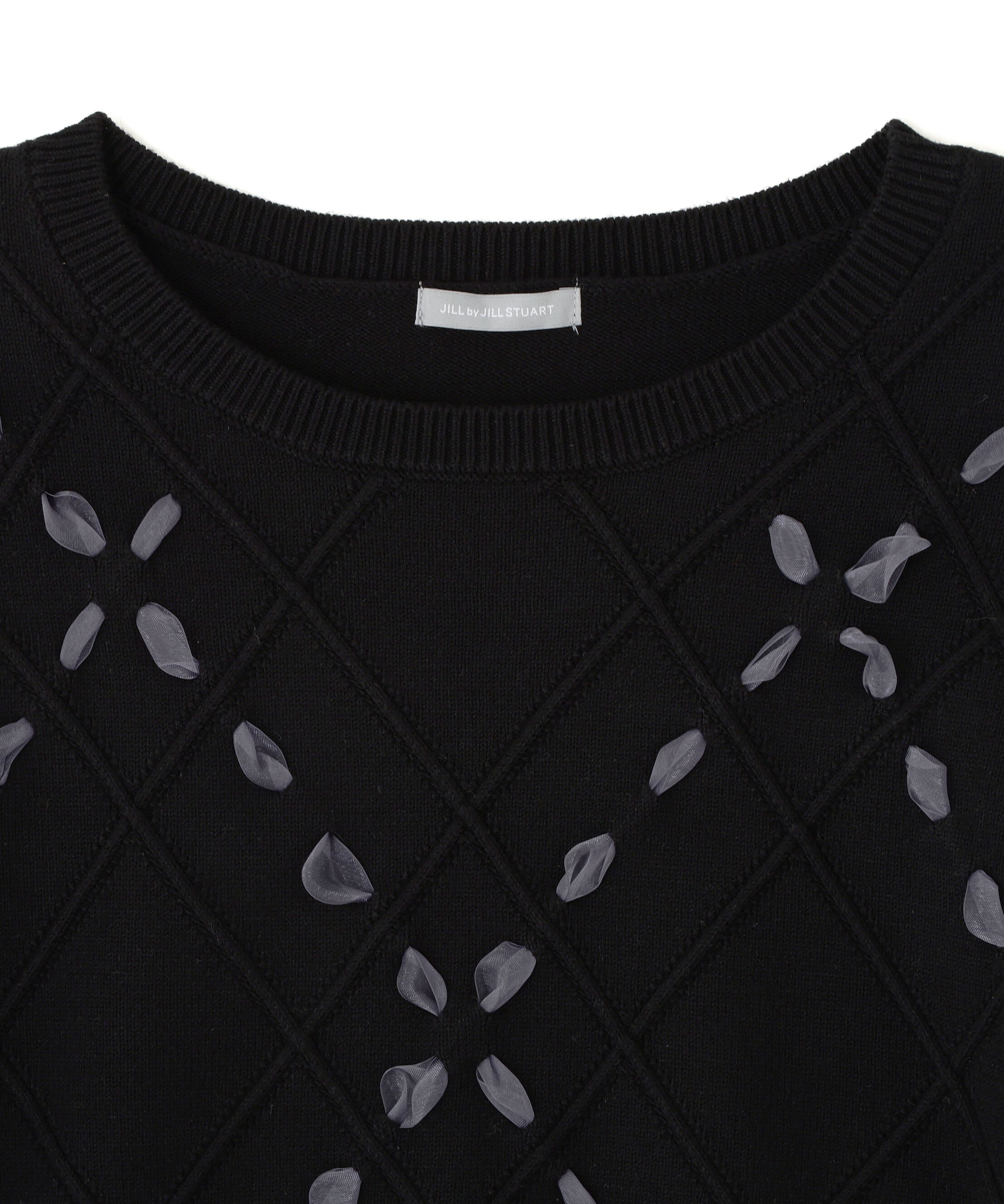  「ダイヤ柄リボンニット」|ニット・セーター|