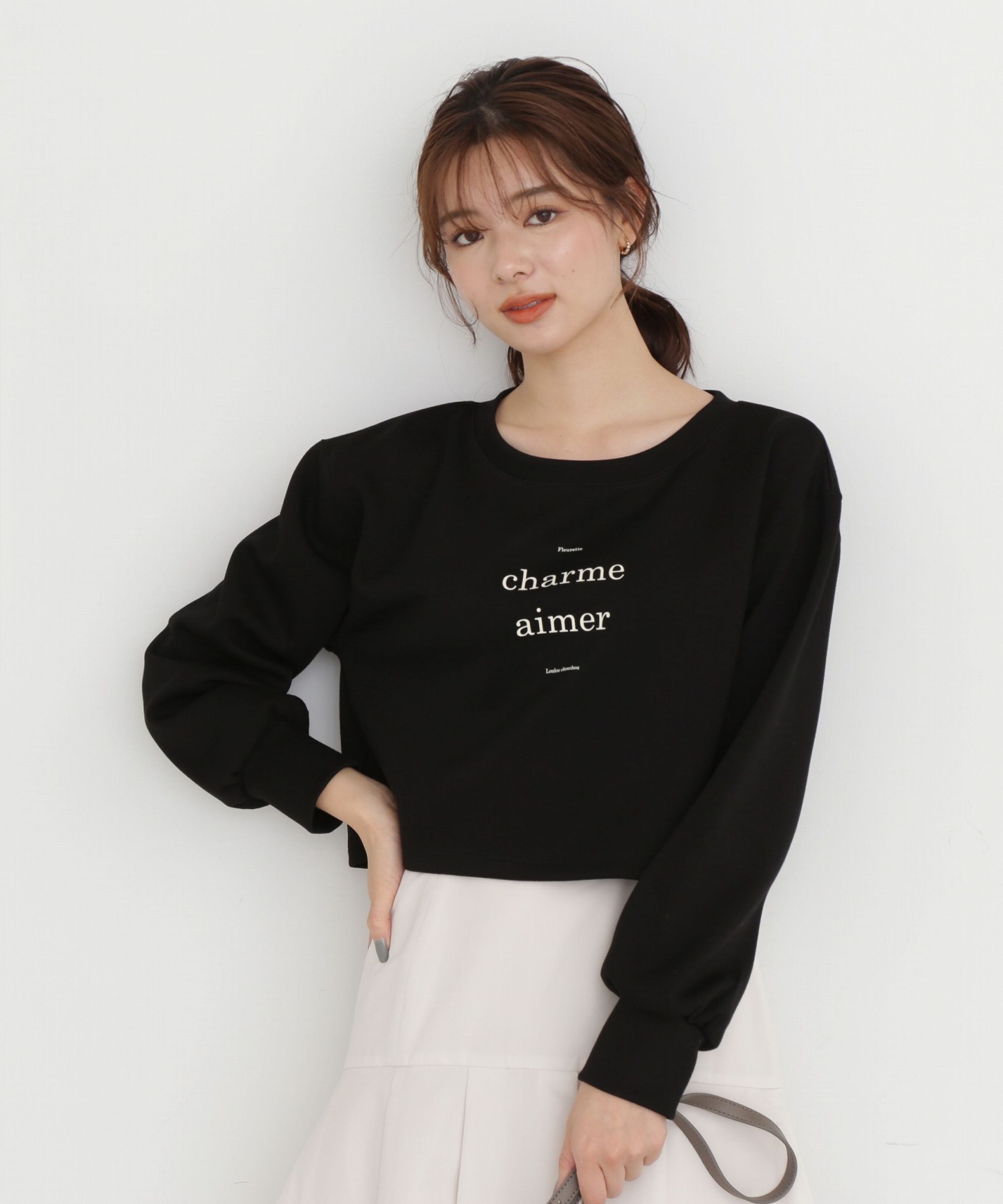 PROPORTION BODY DRESSING「ロゴデザインショート丈プルオーバー」|Tシャツ・カットソー|