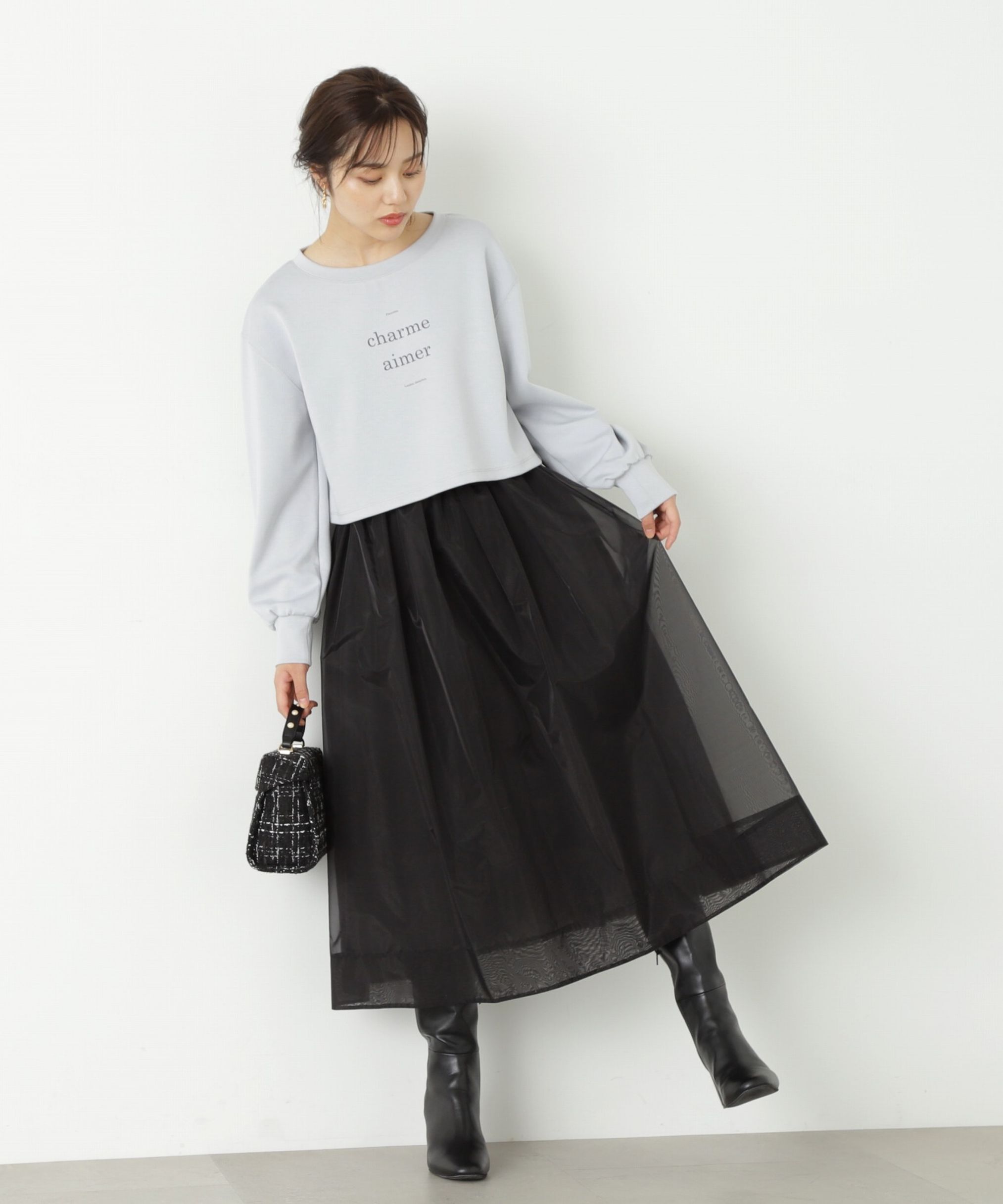 PROPORTION BODY DRESSING「ロゴデザインショート丈プルオーバー」|Tシャツ・カットソー|