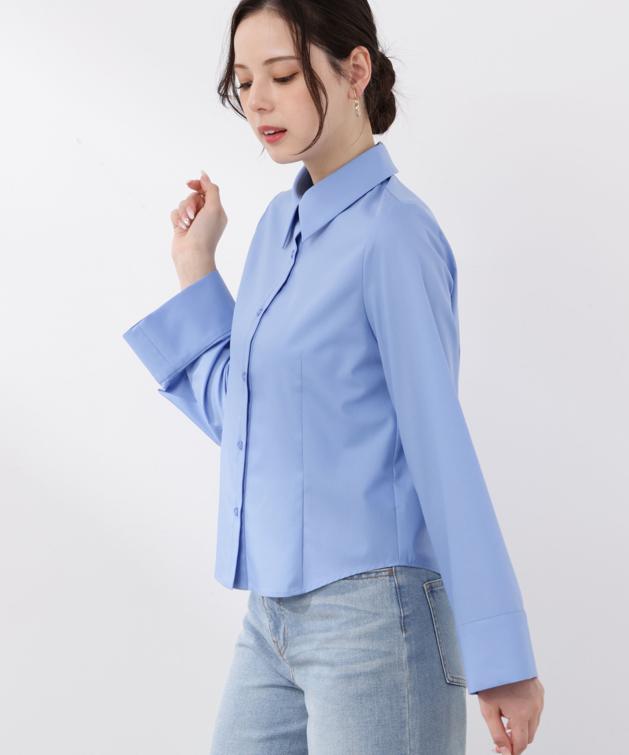 PROPORTION BODY DRESSING「〈a/mie〉フレアースリーブシャツ　26SS」|シャツ・ブラウス|